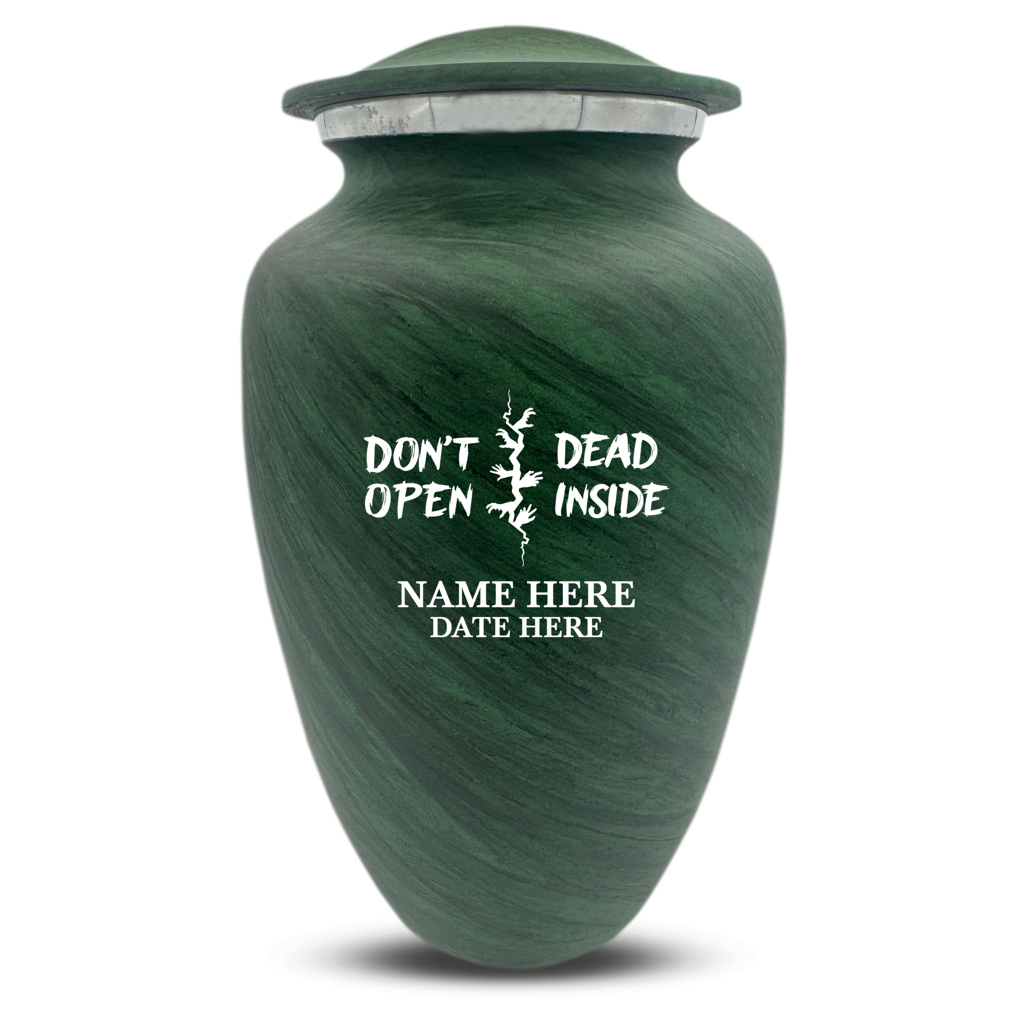 Custom Human Urns - Soft Whisper Collection - Funny TV Design - Distressed Finish - 200 Cubic Inch