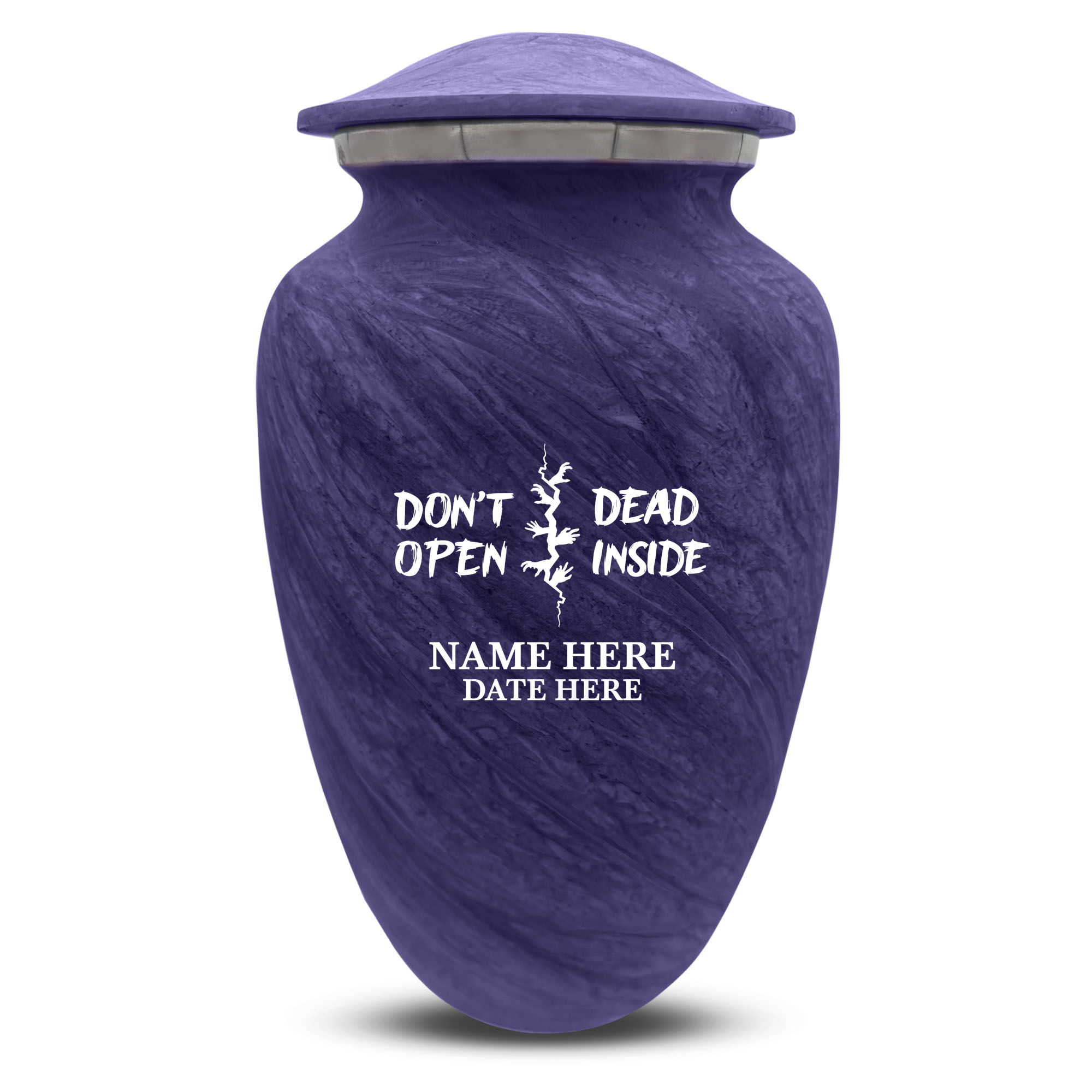 Custom Human Urns - Soft Whisper Collection - Funny TV Design - Distressed Finish - 200 Cubic Inch