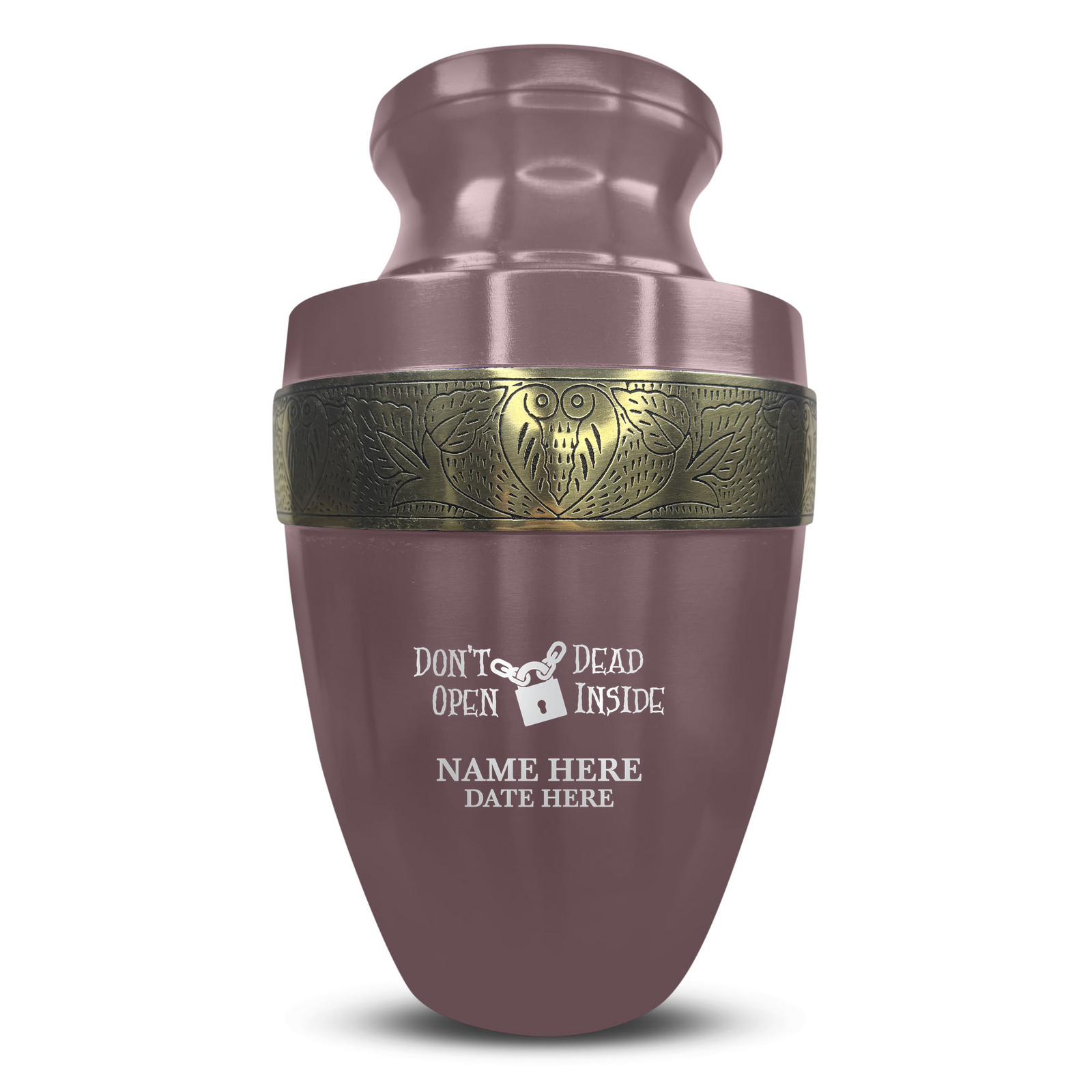 Custom Aluminum Human Urn - Funny TV Entertainment Design - Elite Collection with Gold Inlay - 200 Cubic Inch