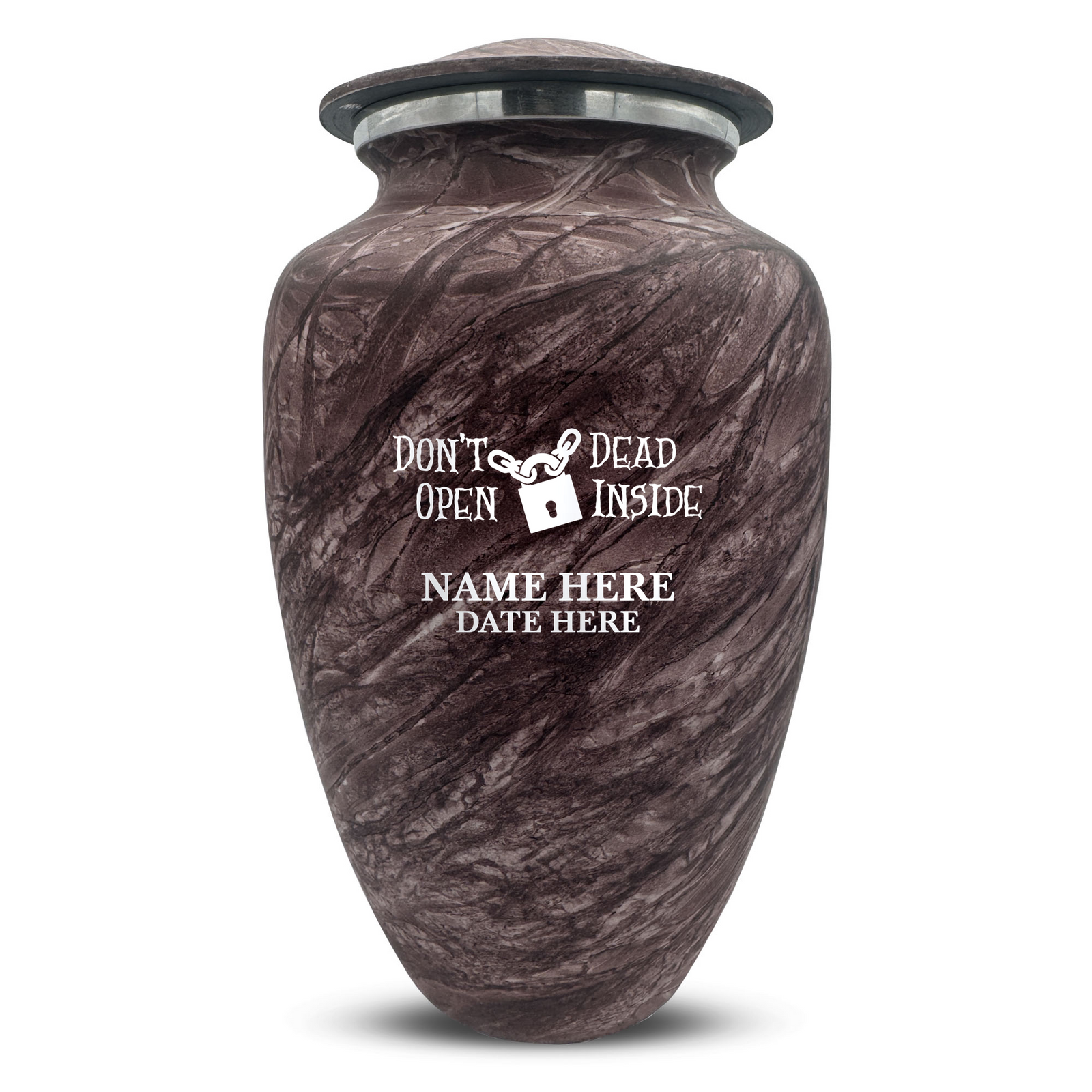 Custom Human Urns - Soft Whisper Collection - Funny TV Design - Distressed Finish - 200 Cubic Inch