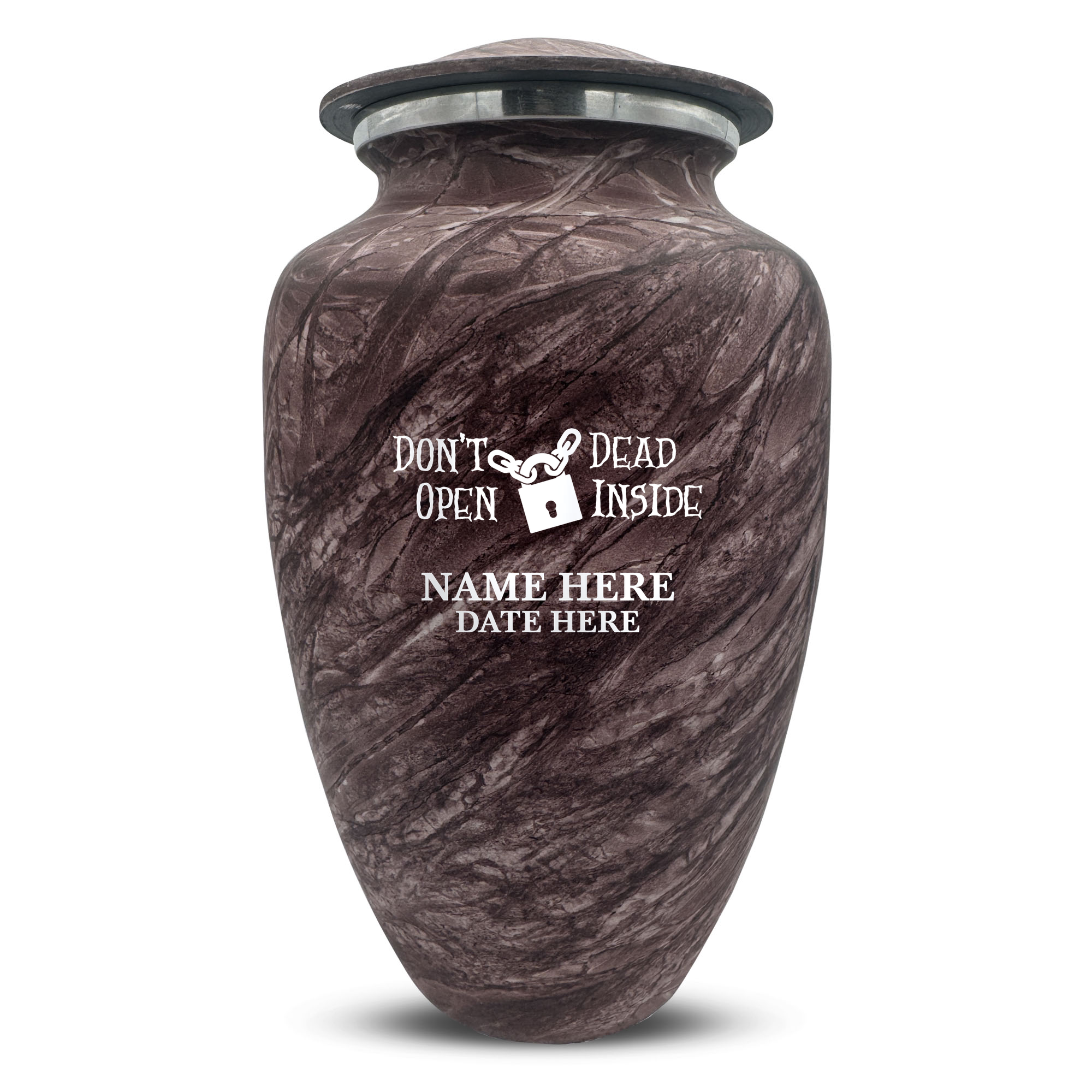 Custom Human Urns - Soft Whisper Collection - Funny TV Design - Distressed Finish - 200 Cubic Inch