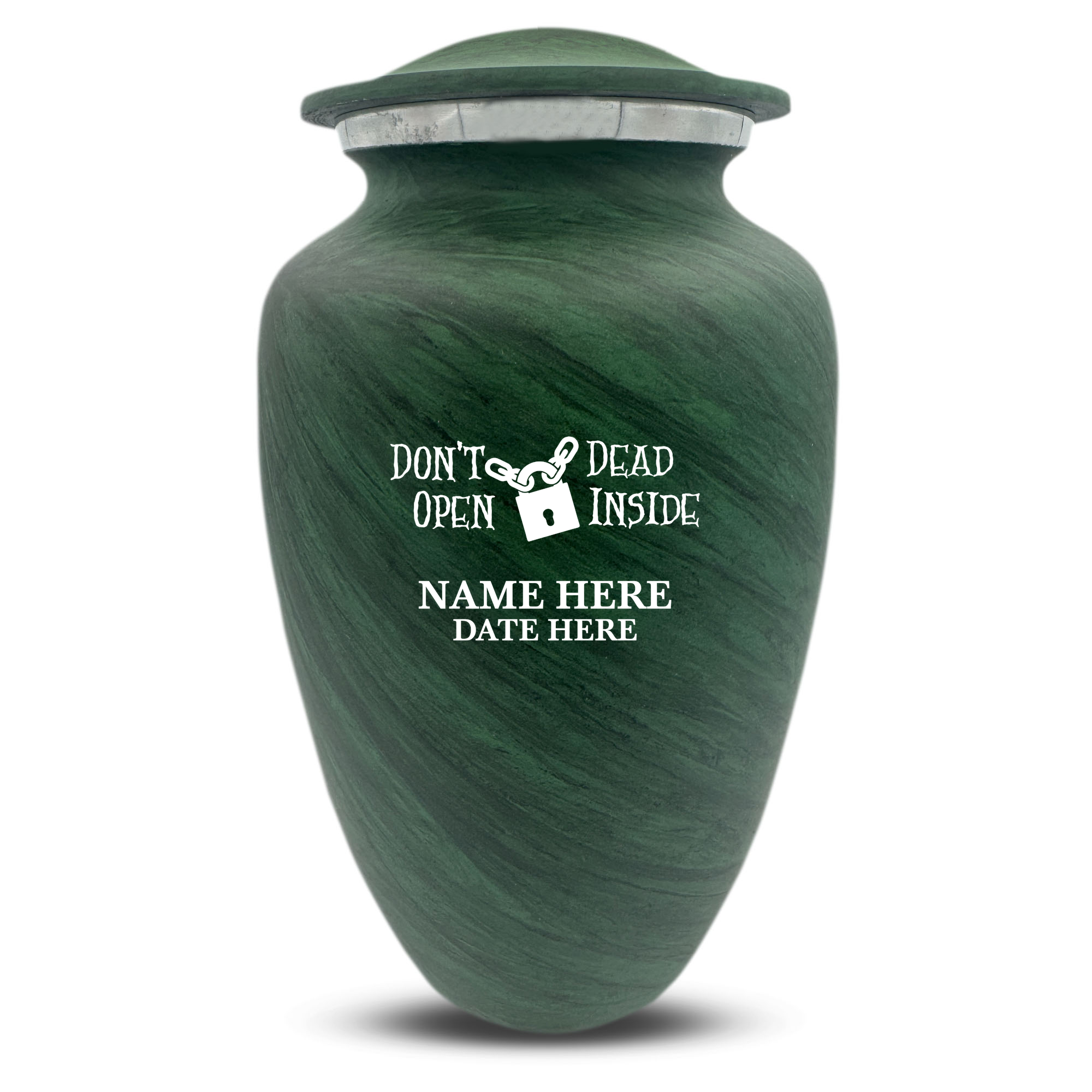 Custom Human Urns - Soft Whisper Collection - Funny TV Design - Distressed Finish - 200 Cubic Inch