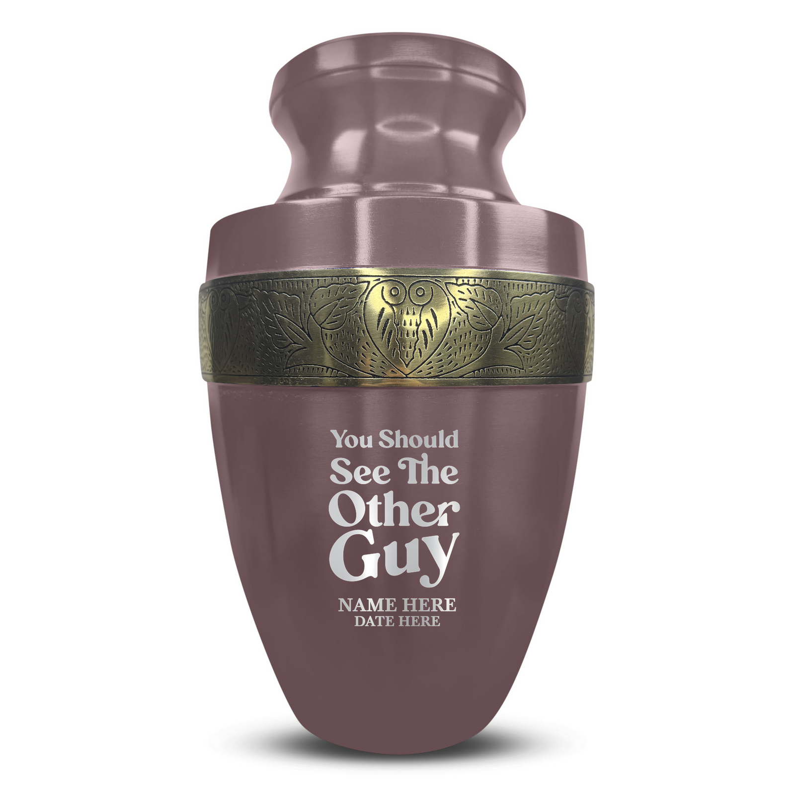 Custom Aluminum Human Urn - Dark Humor Design - Elite Collection with Gold Inlay - 200 Cubic Inch