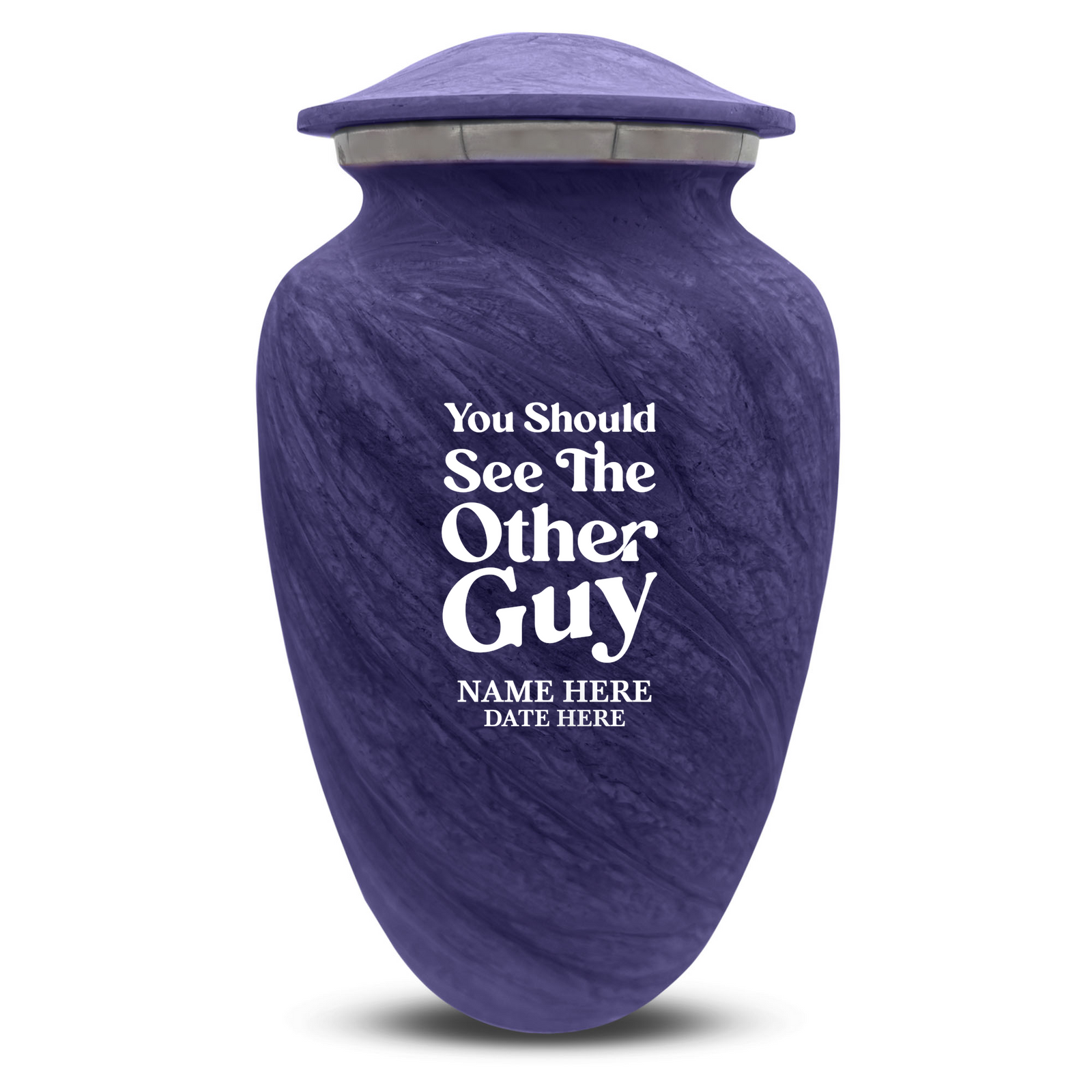 Custom Human Urns - Soft Whisper Collection - Dark Humor Design - Distressed Finish - 200 Cubic Inch