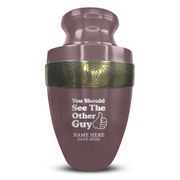 Custom Aluminum Human Urn - Dark Humor Design - Elite Collection with Gold Inlay - 200 Cubic Inch
