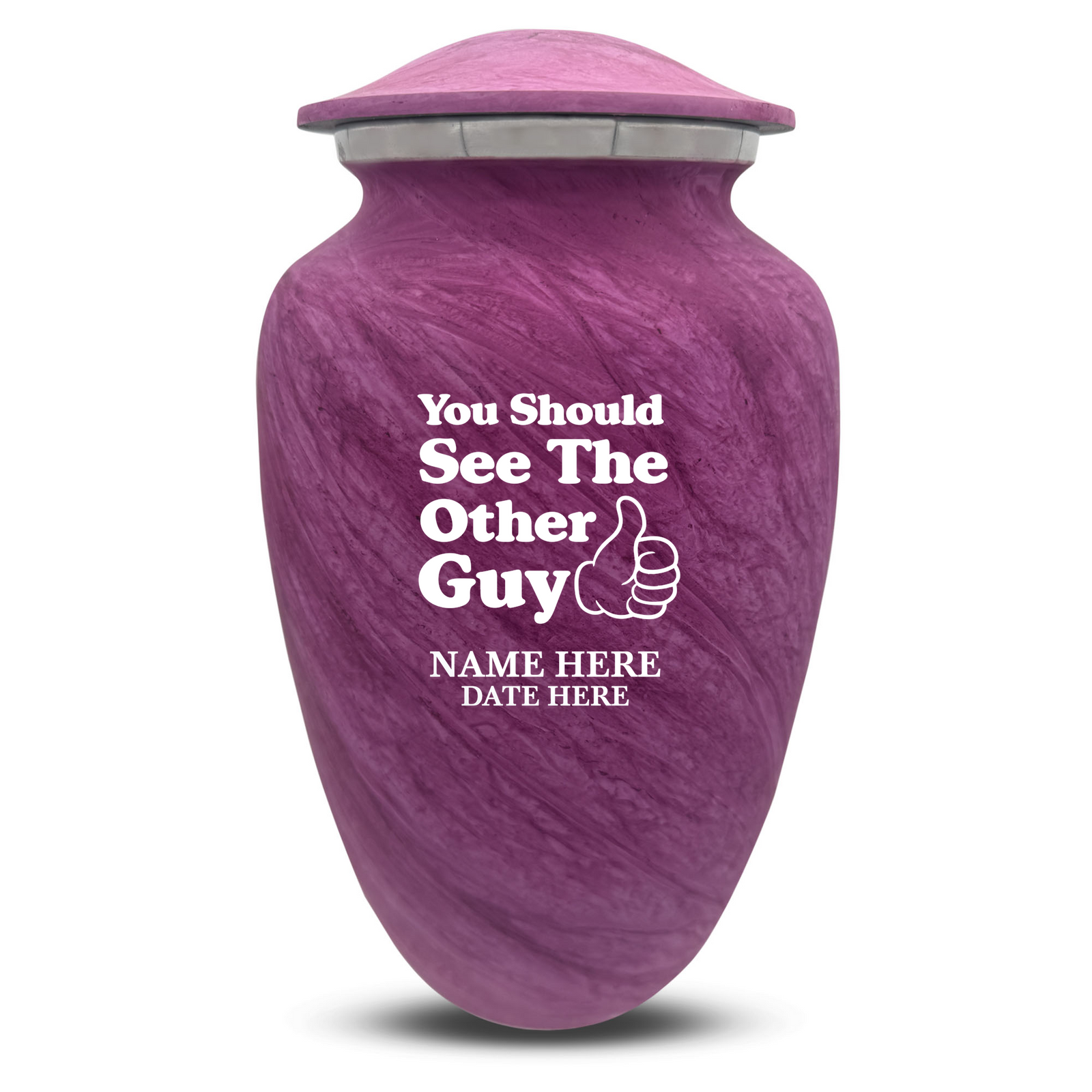 Custom Human Urns - Soft Whisper Collection - Dark Humor Design - Distressed Finish - 200 Cubic Inch