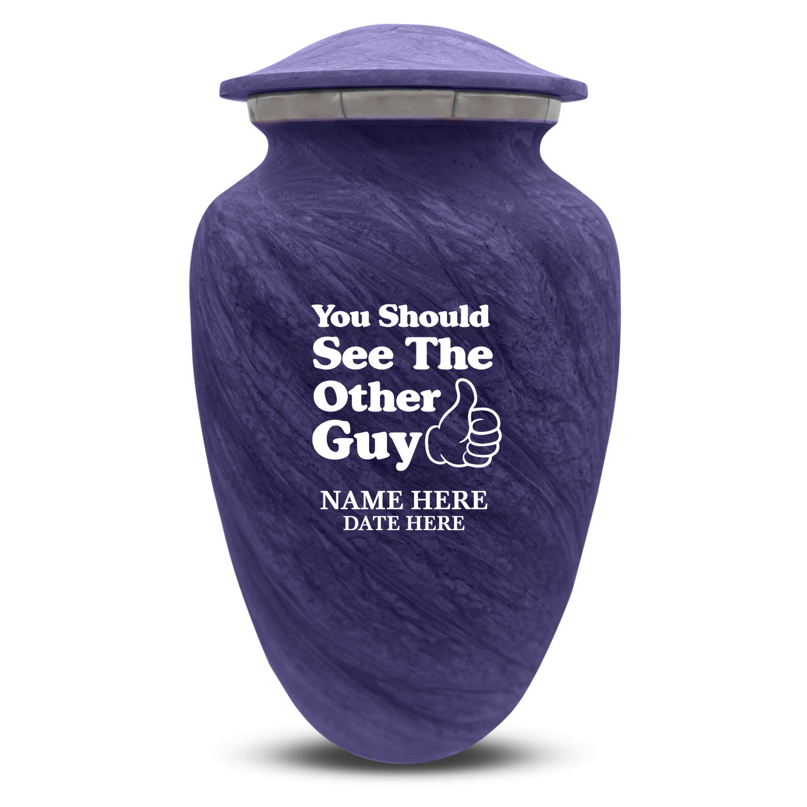 Custom Human Urns - Soft Whisper Collection - Dark Humor Design - Distressed Finish - 200 Cubic Inch