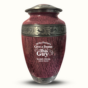 Custom Aluminum Human Urn - Elevate Collection - Dark Humor Design - Distressed Finish - 200 Cubic Inch
