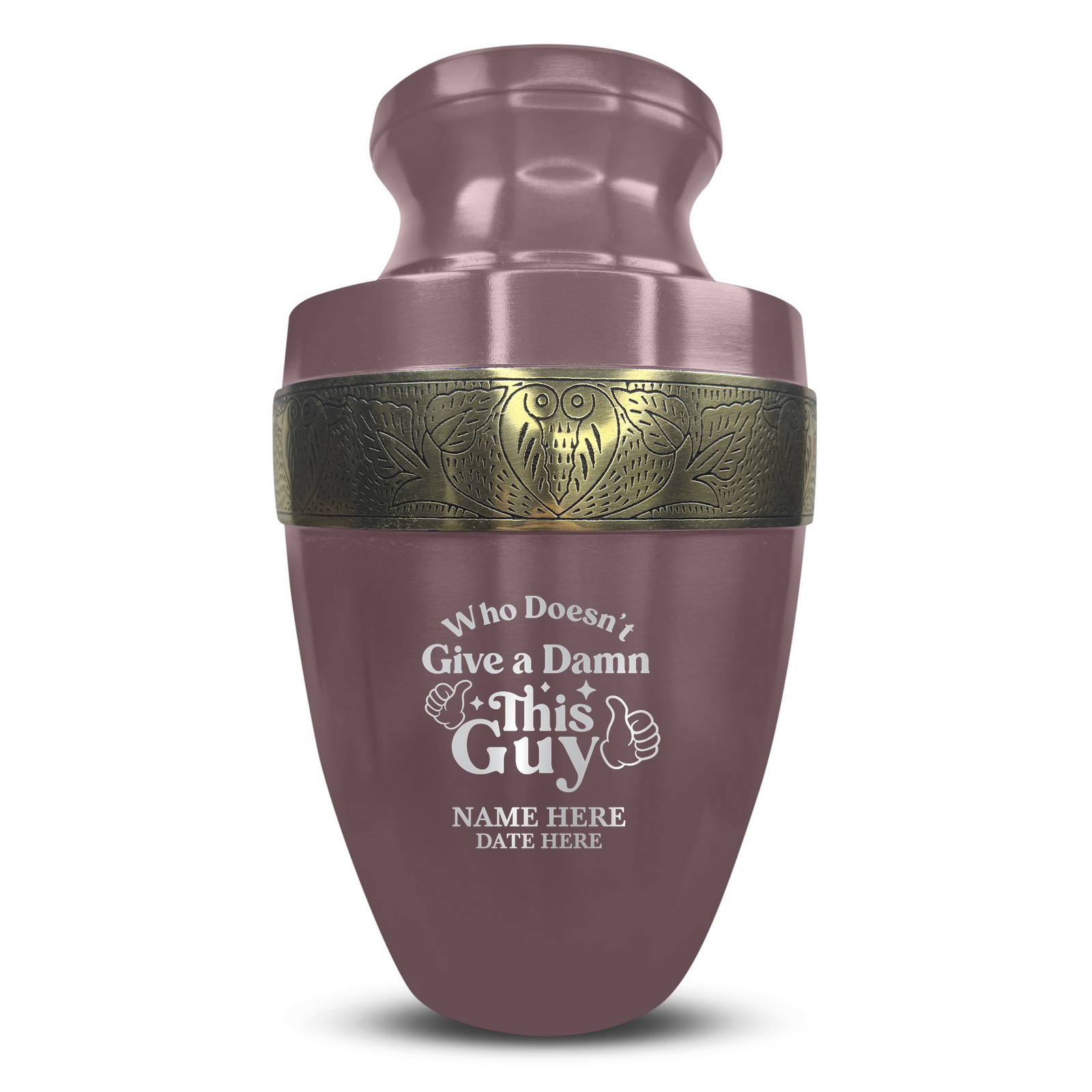 Custom Aluminum Human Urn - Dark Humor Design - Elite Collection with Gold Inlay - 200 Cubic Inch