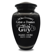 Polished Aluminum with Silver Rim Human Cremation Urn - 200 Cubic Inch | Dark Humor