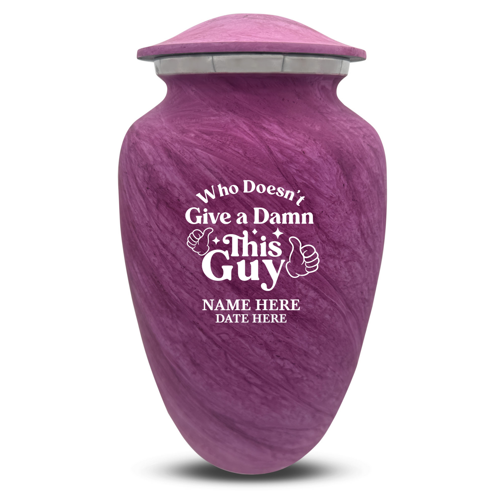 Custom Human Urns - Soft Whisper Collection - Dark Humor Design - Distressed Finish - 200 Cubic Inch