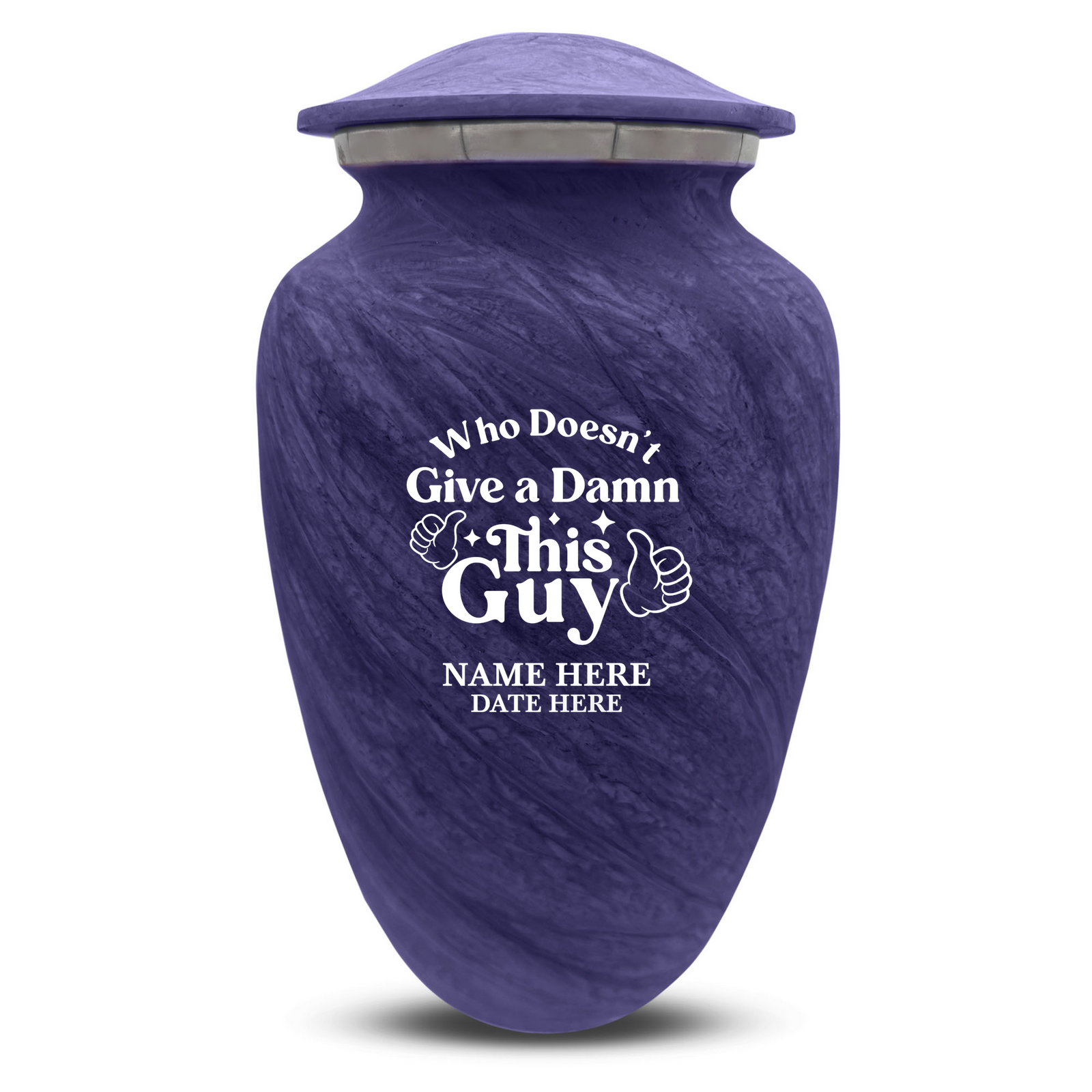 Custom Human Urns - Soft Whisper Collection - Dark Humor Design - Distressed Finish - 200 Cubic Inch