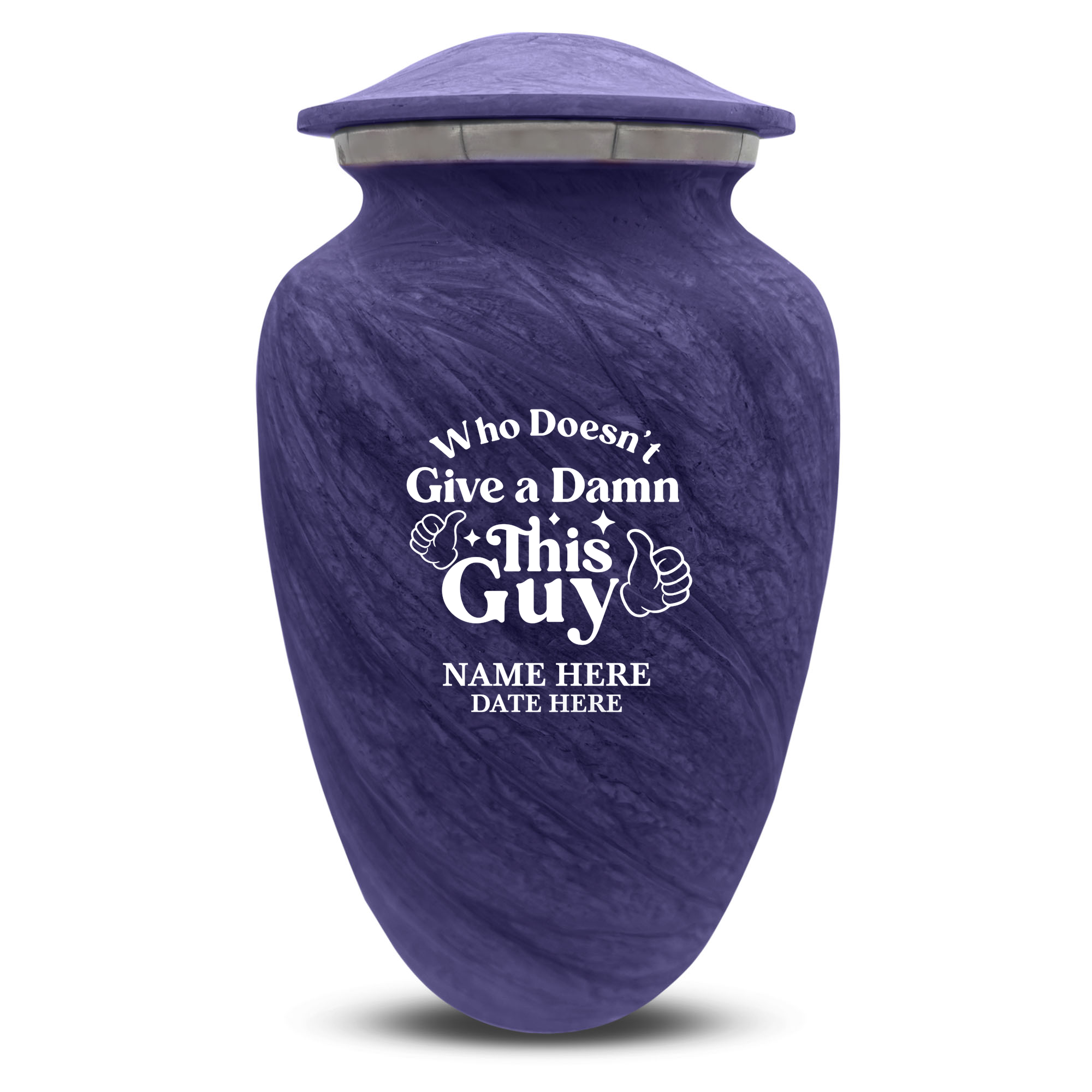 Custom Large Cremation Urn for Human Ashes - Soft Whisper Collection - Dark Humor Design - Distressed Finish - 200 Cubic Inch