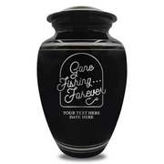 Polished Aluminum with Silver Rim Human Cremation Urn - 200 Cubic Inch | Fisherman Tribute