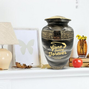 Custom Aluminum Human Urns - Suzesta Pearl White Memorial Urn - Funny Fishing Design - 200 Cubic Inch