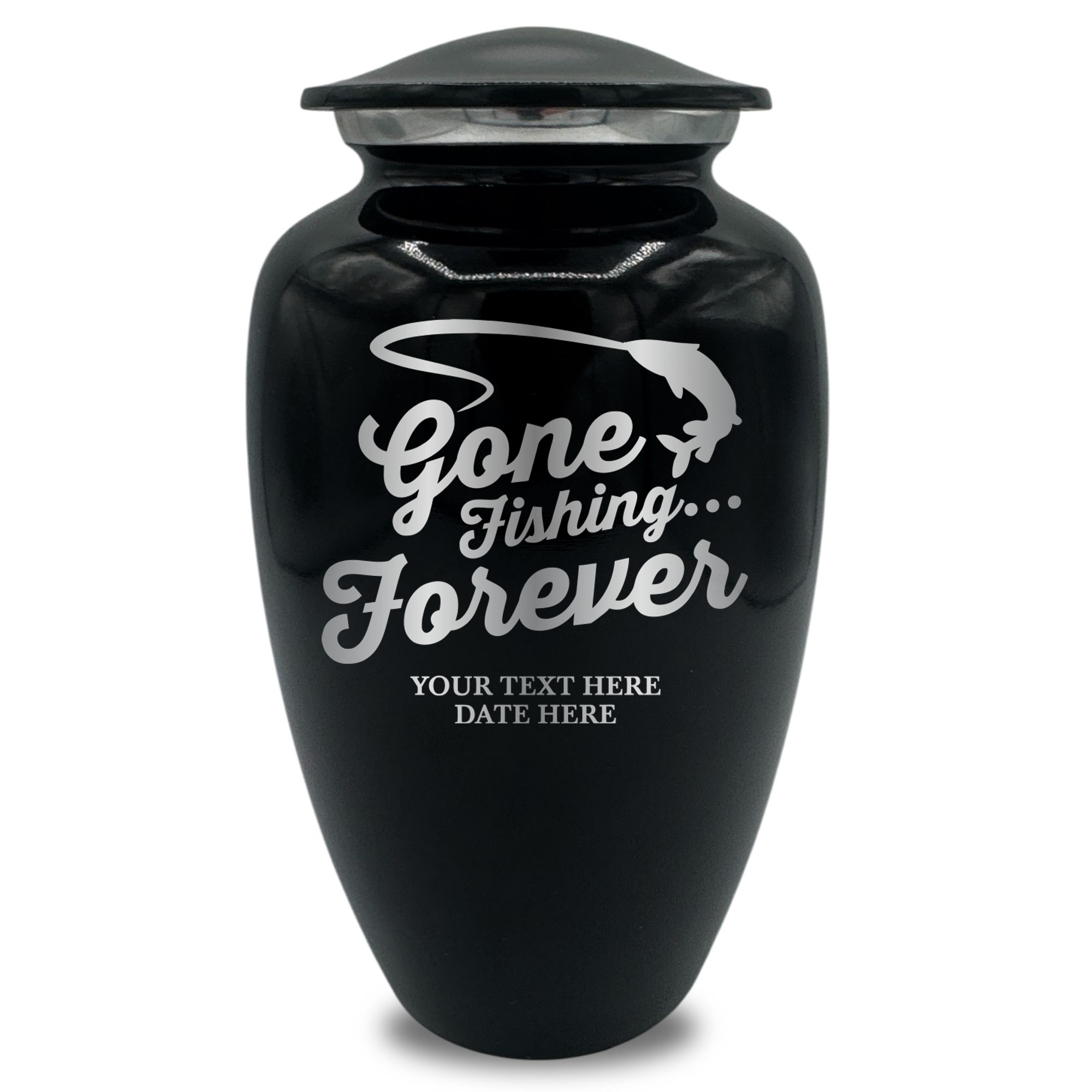 Splendor Human Cremation Urn - 200 Cubic Inch Capacity - Metal | Fisherman Tribute Collection
