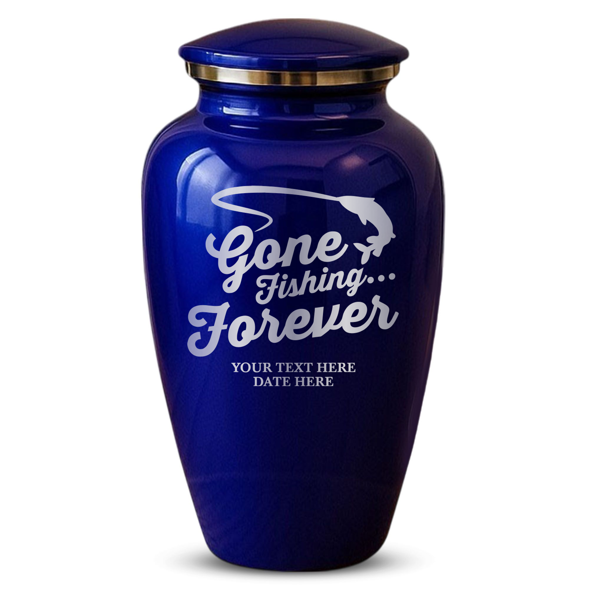 Splendor Human Cremation Urn - 200 Cubic Inch Capacity - Metal | Fisherman Tribute Collection