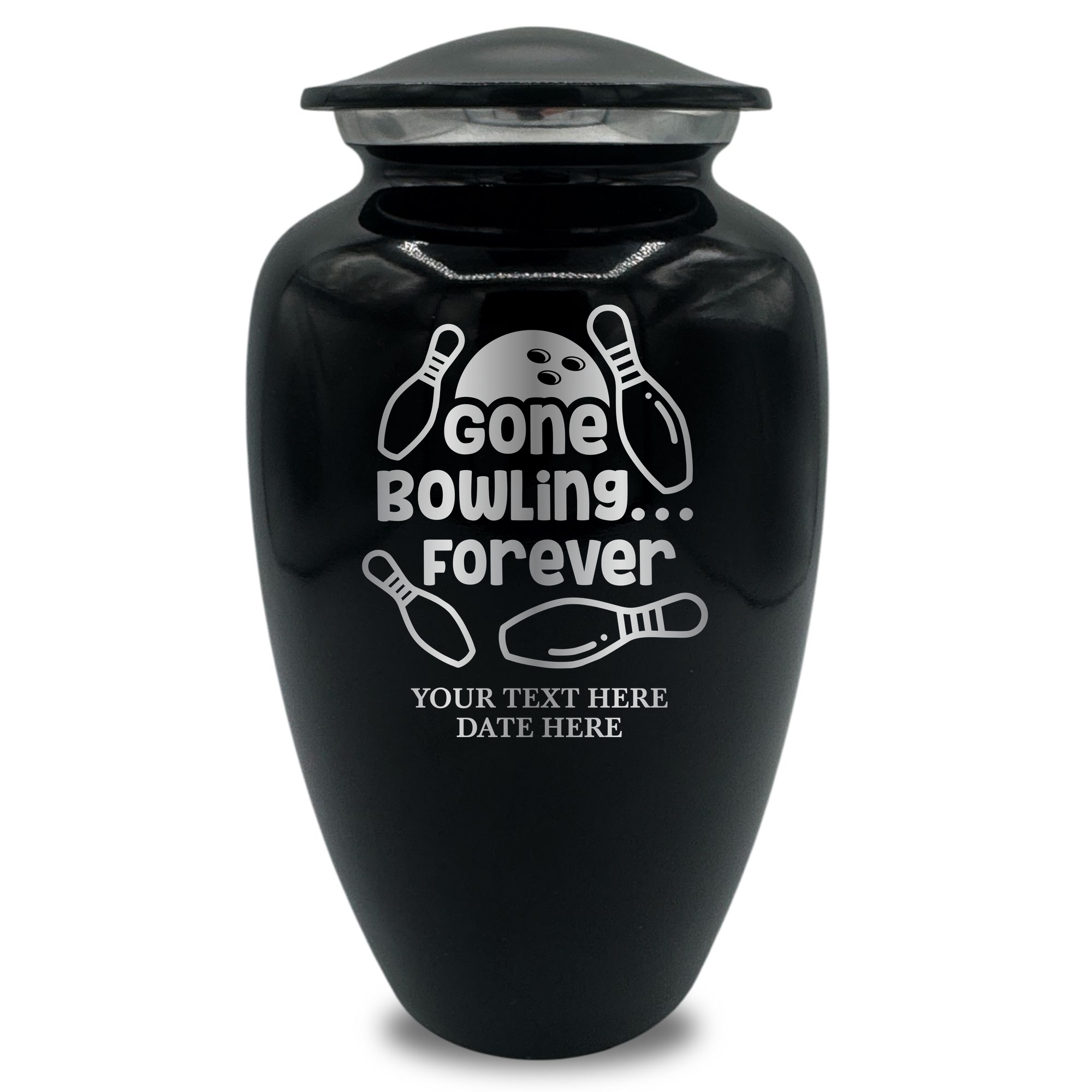 Splendor Human Cremation Urn - 200 Cubic Inch Capacity - Metal | Gone Bowling Tribute Collection