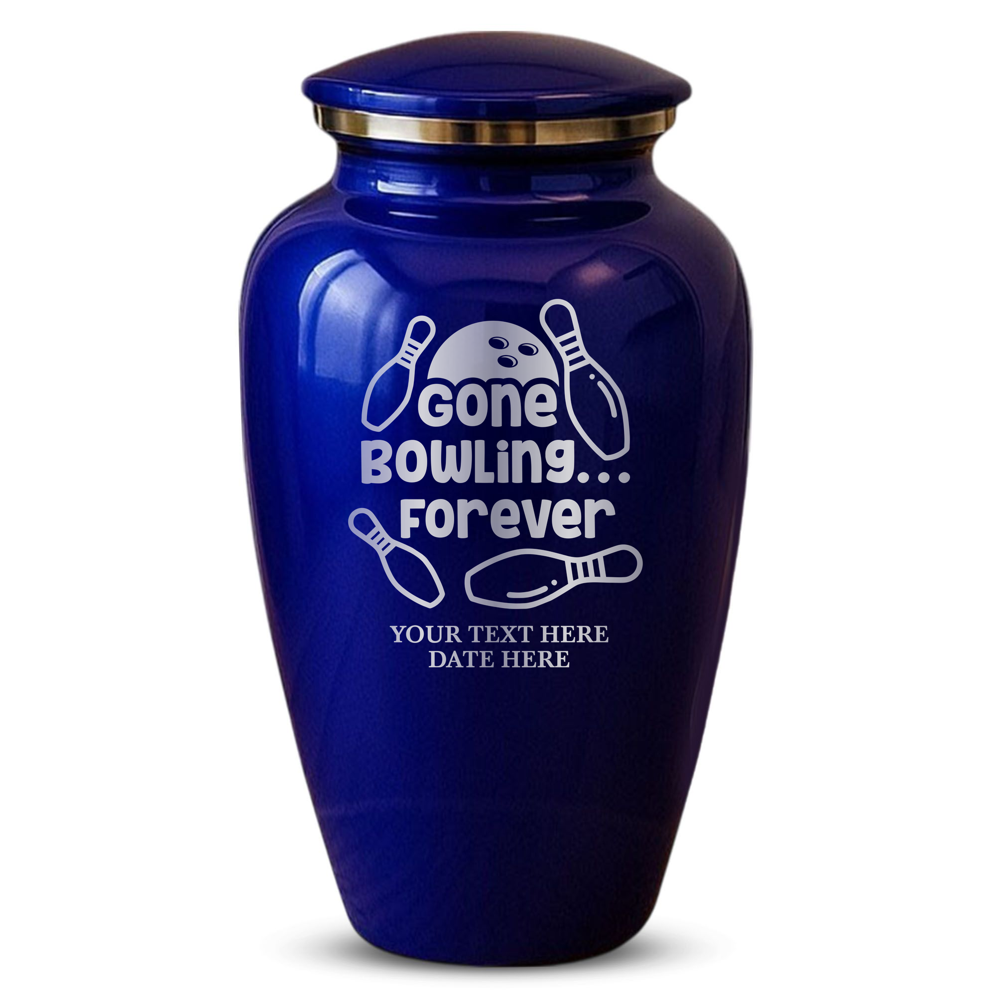 Splendor Human Cremation Urn - 200 Cubic Inch Capacity - Metal | Gone Bowling Tribute Collection