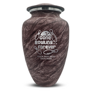 Custom Human Urns - Soft Whisper Collection - Funny Bowling Design - Distressed Finish - 200 Cubic Inch