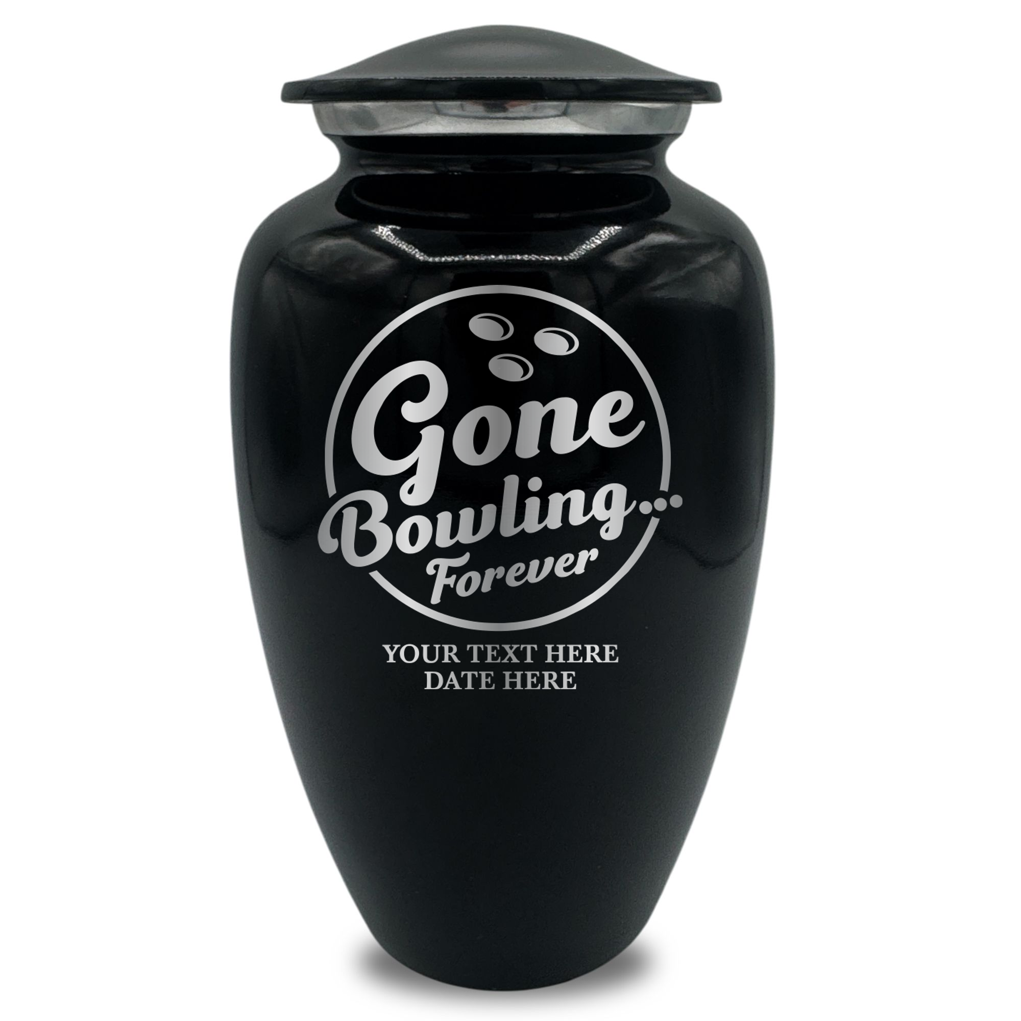 Splendor Human Cremation Urn - 200 Cubic Inch Capacity - Metal | Gone Bowling Tribute Collection