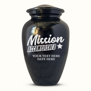 Polished Black Aluminum Human Cremation Urn - 200 Cubic Inch | Fantasy Memorial