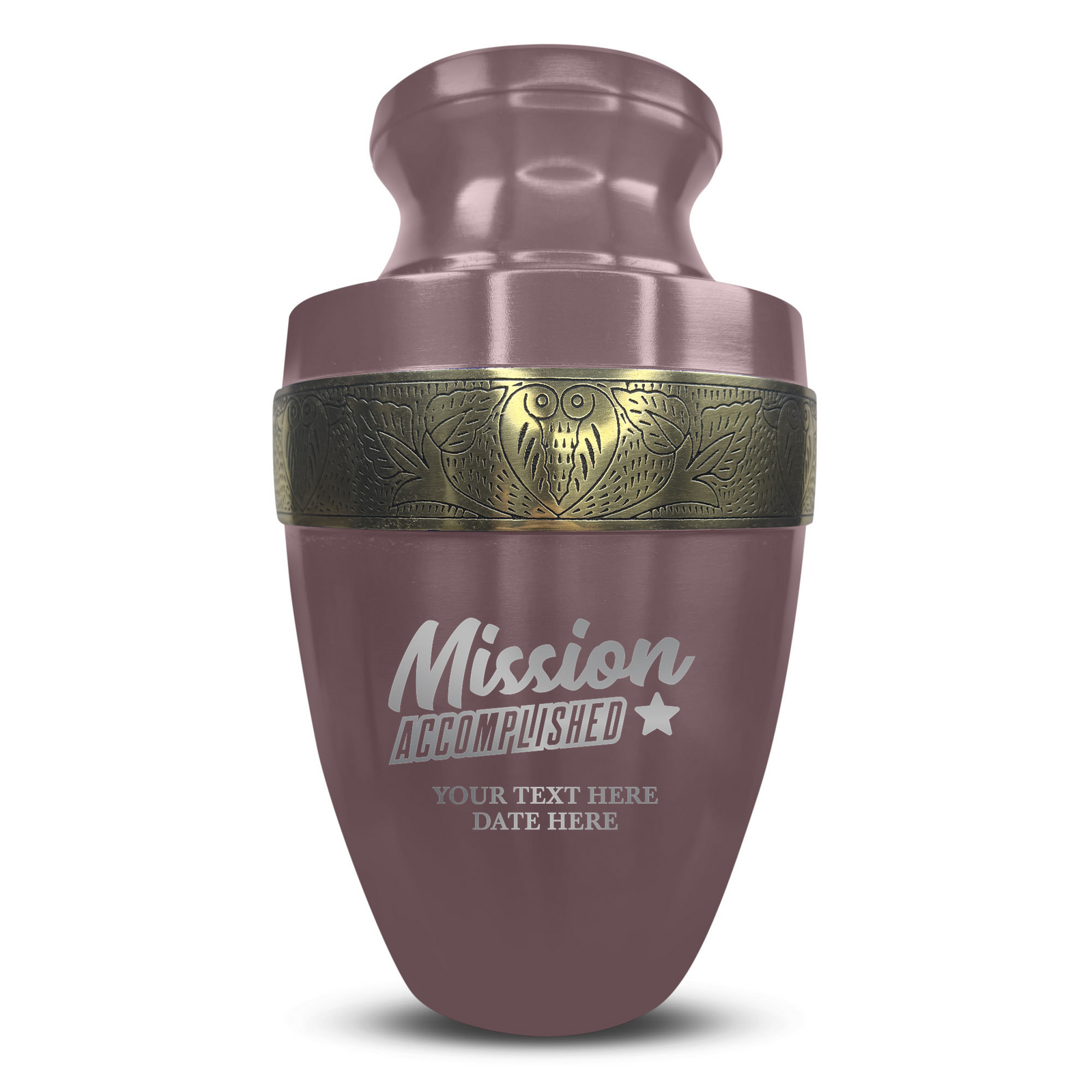 Custom Aluminum Human Urn - Funny Urn Design - Elite Collection with Gold Inlay - 200 Cubic Inch