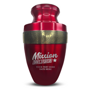 Custom Aluminum Human Urn - Funny Urn Design - Elite Collection with Gold Inlay - 200 Cubic Inch