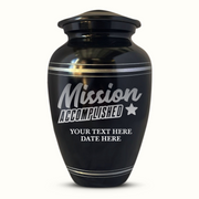 Polished Aluminum with Silver Rim Human Cremation Urn - 200 Cubic Inch | Fantasy Memorial