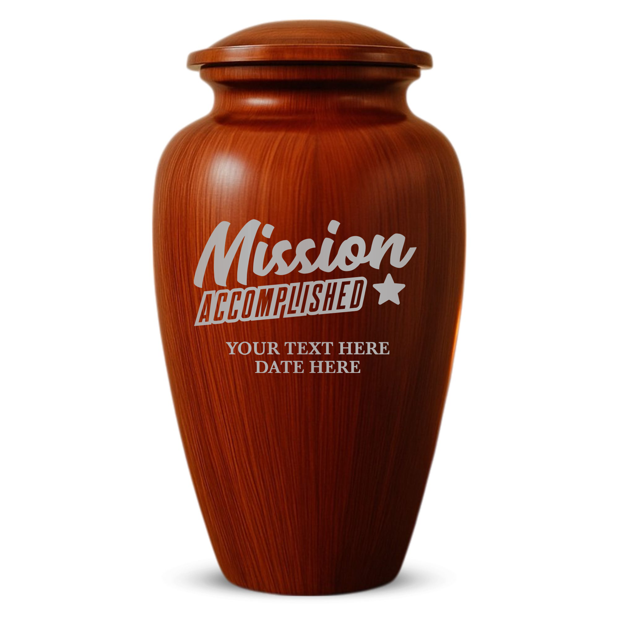 Human Cremation Urn - 200 Cubic Inch - Ingrained Wood Style Finish | Fantasy Memorial