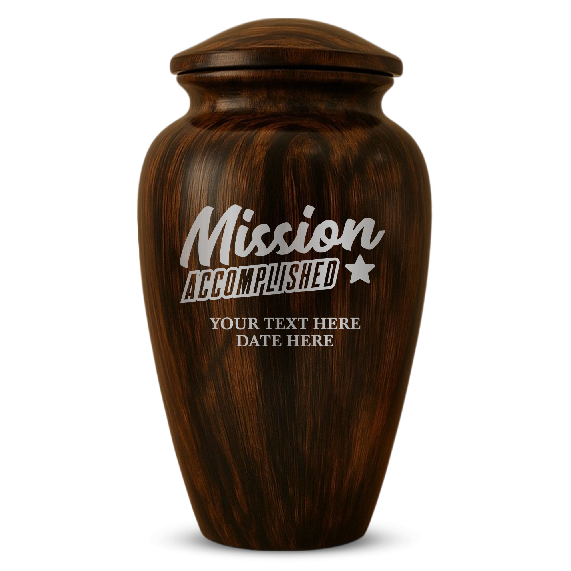 Human Cremation Urn - 200 Cubic Inch - Ingrained Wood Style Finish | Fantasy Memorial