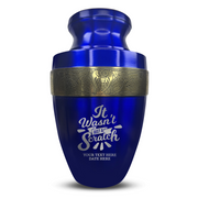 Custom Aluminum Human Urn - Dark Humor Design - Elite Collection with Gold Inlay - 200 Cubic Inch