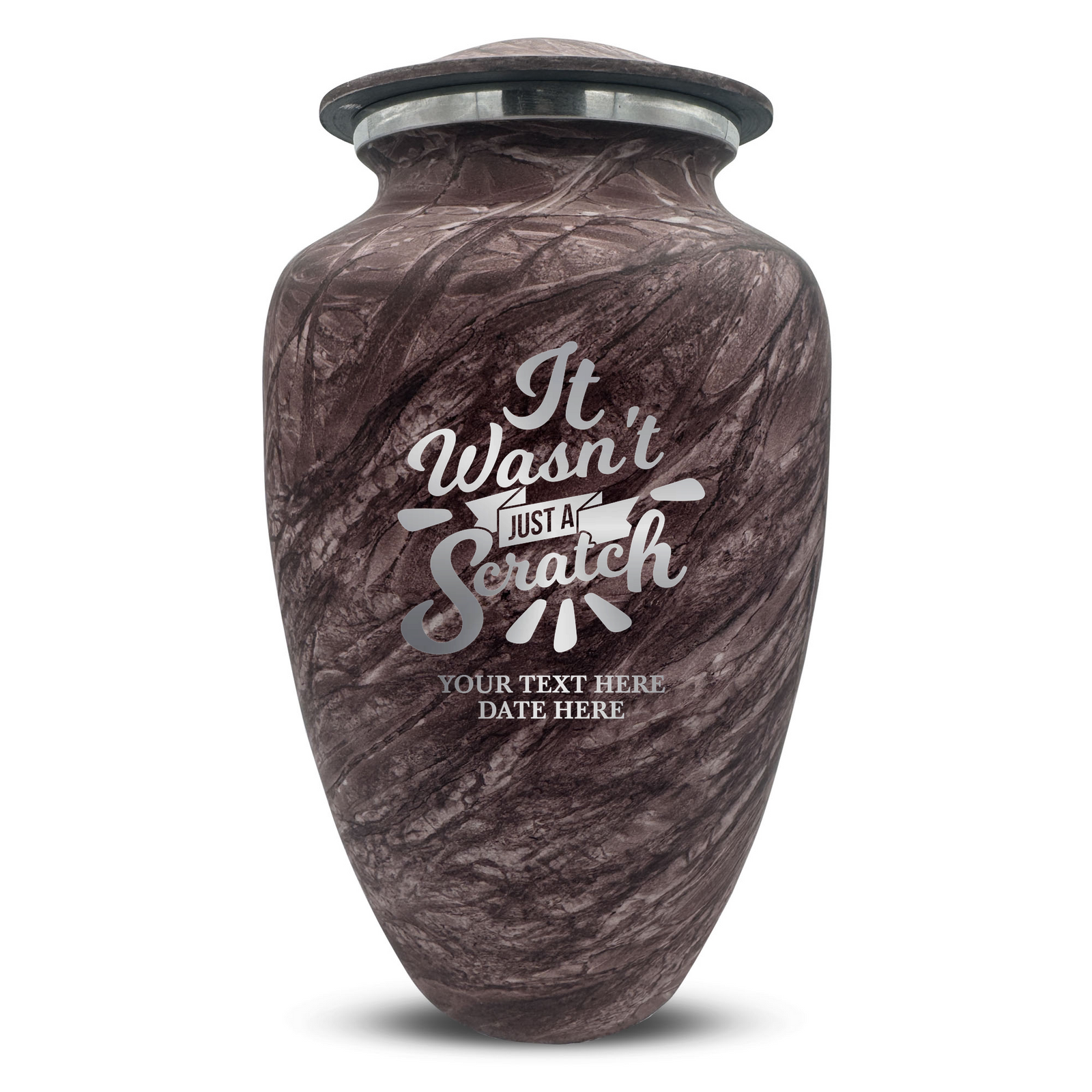 Custom Human Urns - Soft Whisper Collection - Dark Humor Design - Distressed Finish - 200 Cubic Inch