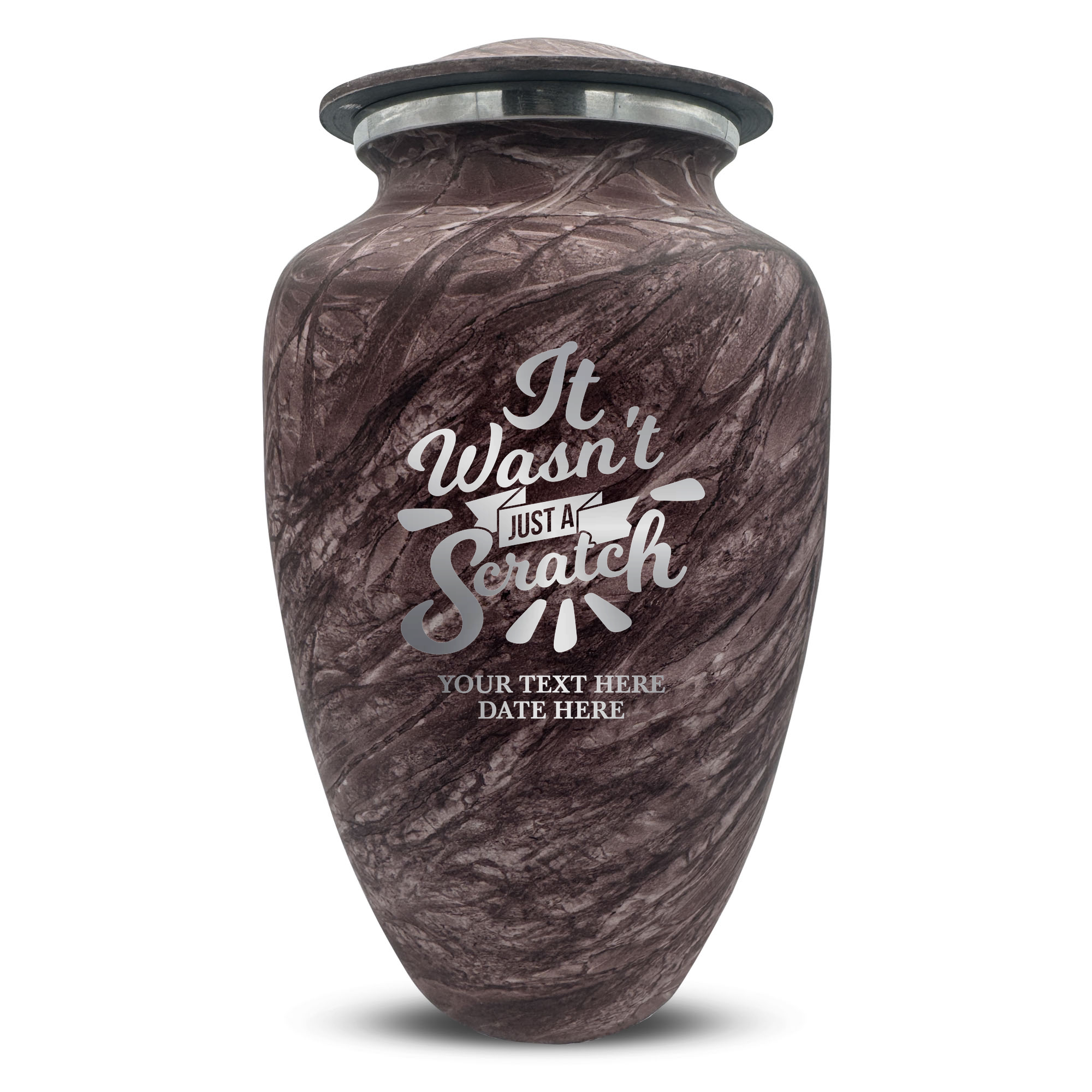 Custom Human Urns - Soft Whisper Collection - Dark Humor Design - Distressed Finish - 200 Cubic Inch
