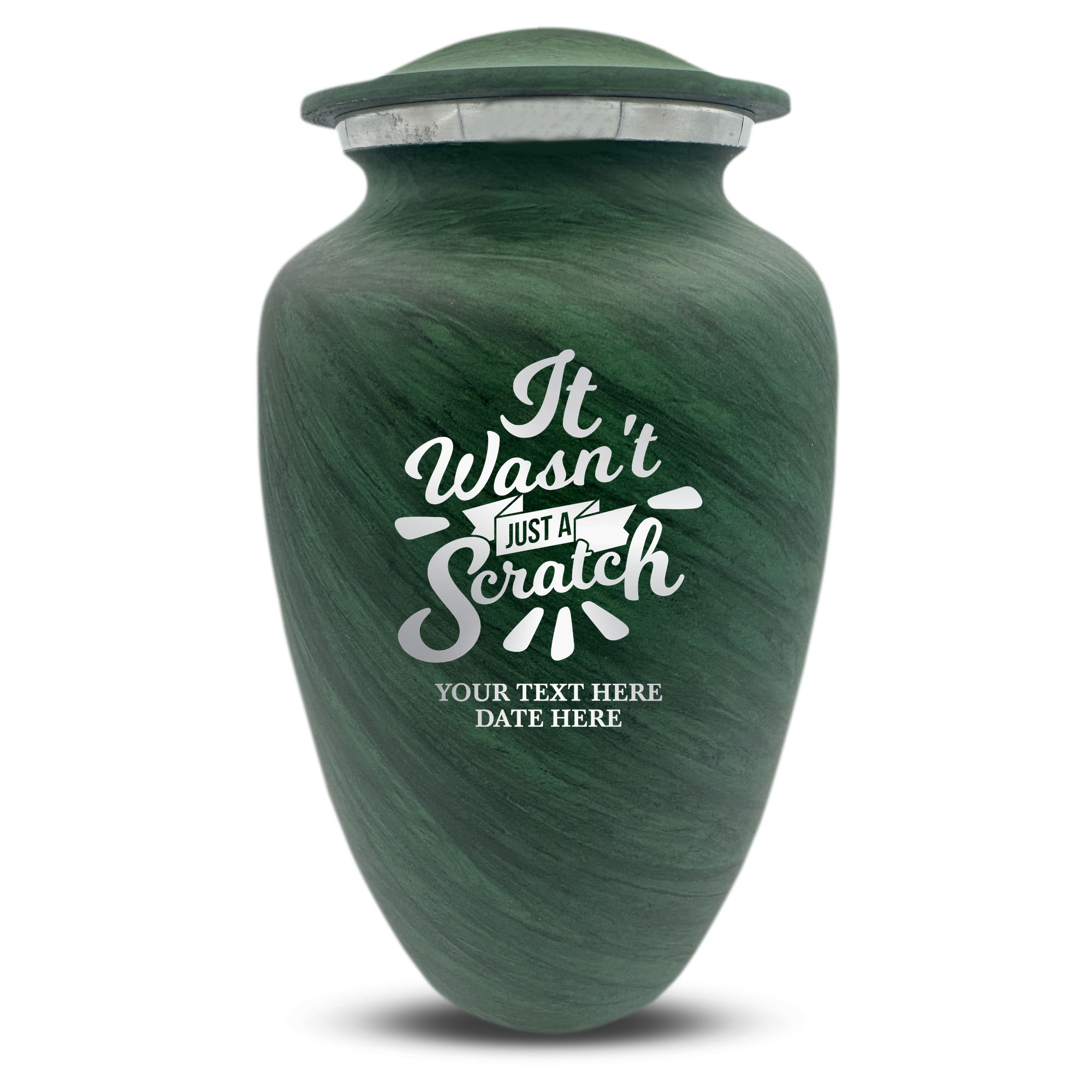 Custom Large Cremation Urn for Human Ashes - Soft Whisper Collection - Dark Humor Design - Distressed Finish - 200 Cubic Inch