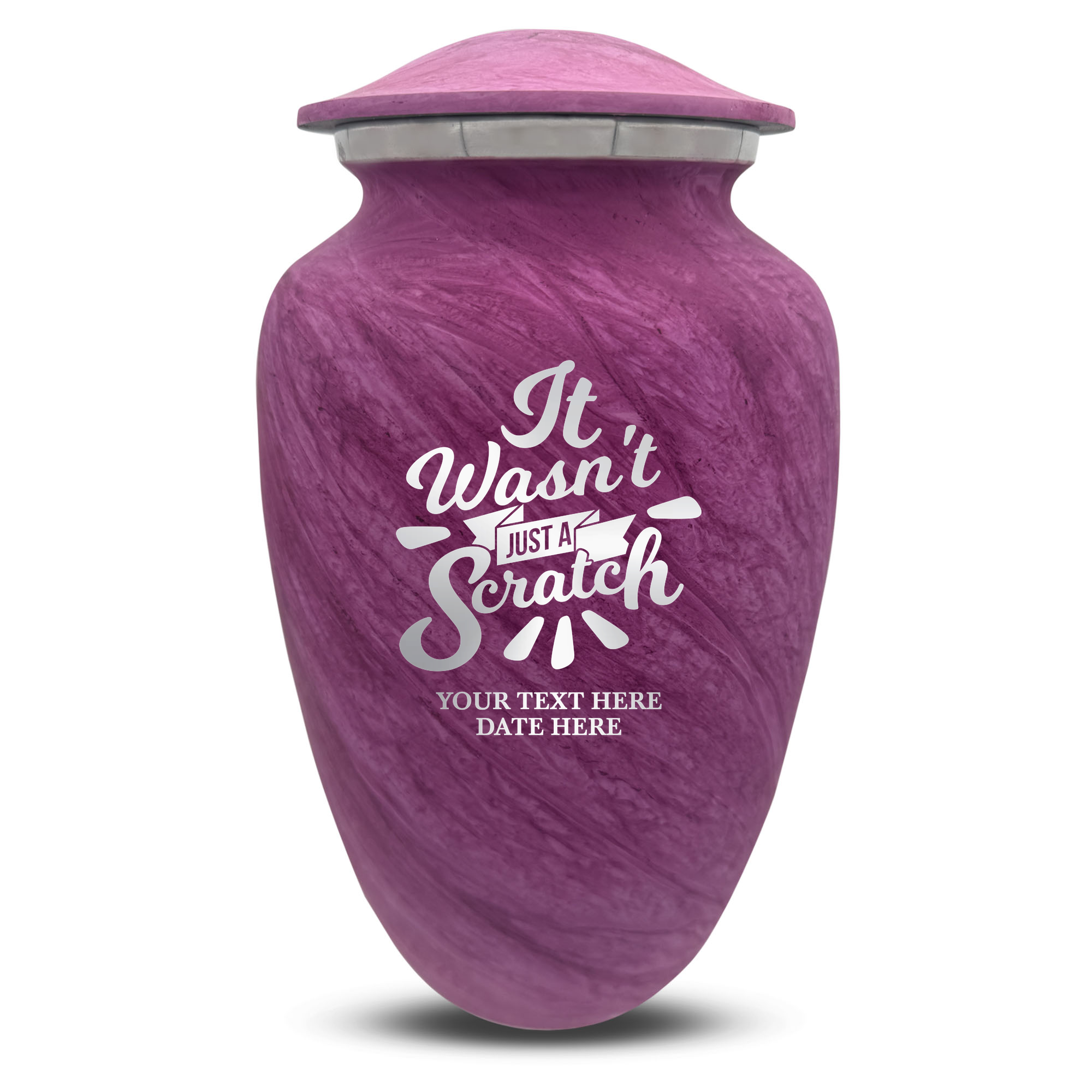 Custom Large Cremation Urn for Human Ashes - Soft Whisper Collection - Dark Humor Design - Distressed Finish - 200 Cubic Inch