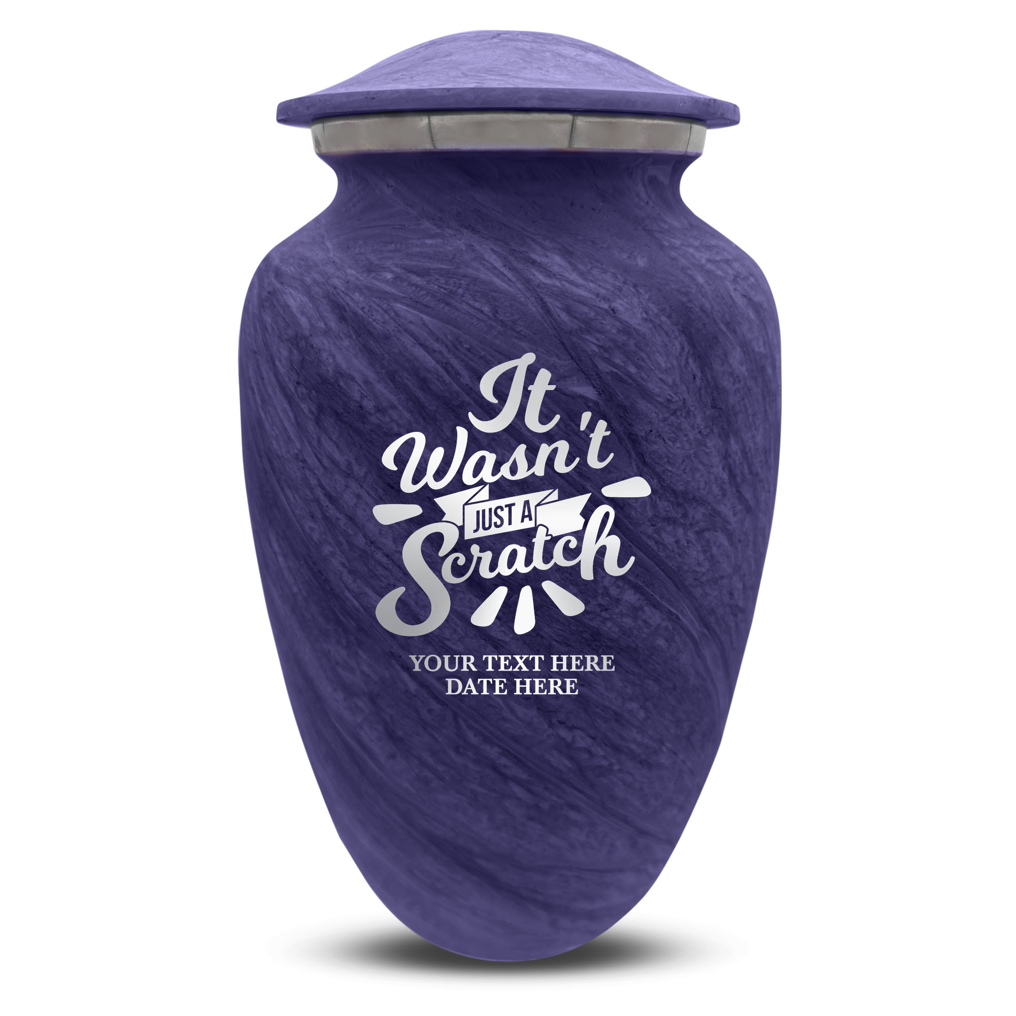 Custom Large Cremation Urn for Human Ashes - Soft Whisper Collection - Dark Humor Design - Distressed Finish - 200 Cubic Inch