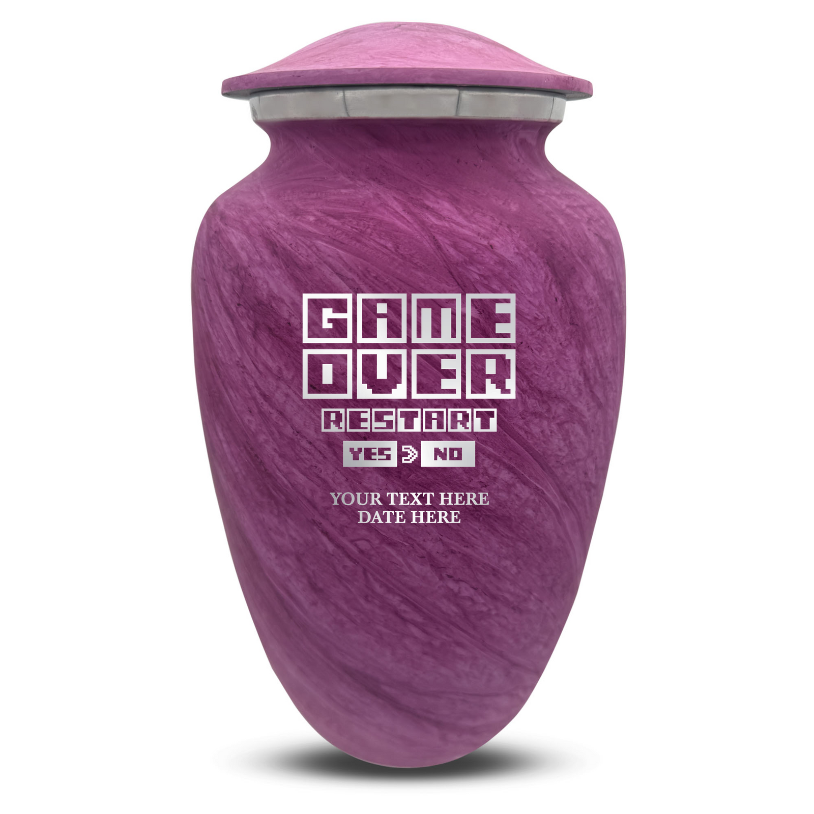 Custom Human Urns - Soft Whisper Collection - Funny Gaming Design - Distressed Finish - 200 Cubic Inch