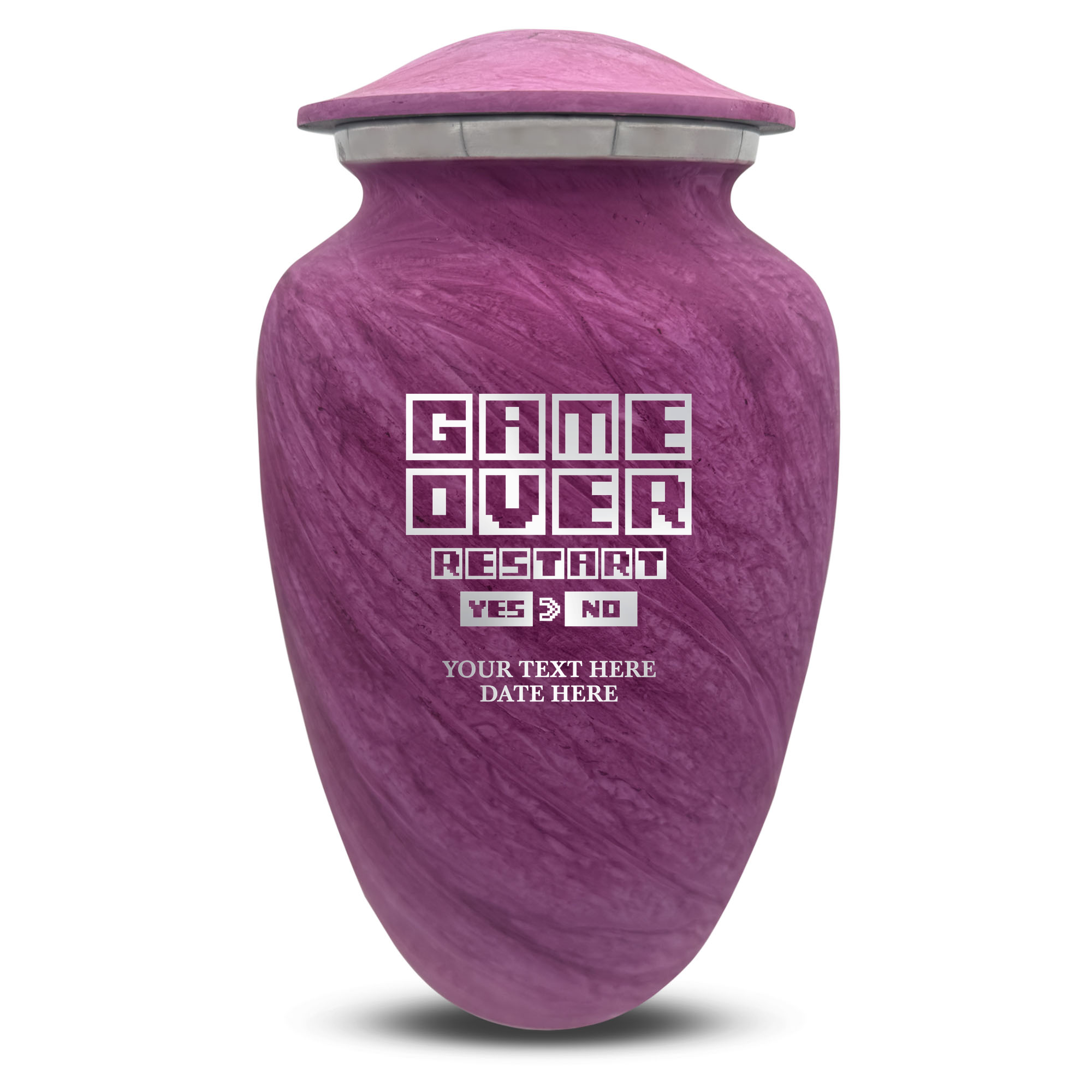 Custom Human Urns - Soft Whisper Collection - Funny Gaming Design - Distressed Finish - 200 Cubic Inch