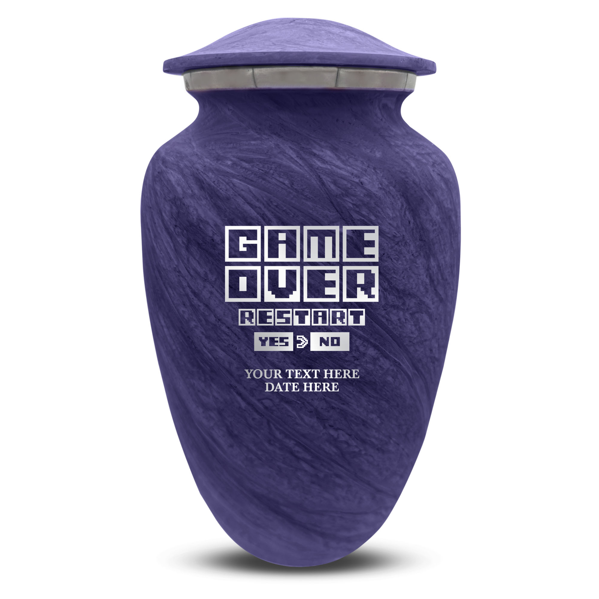 Custom Human Urns - Soft Whisper Collection - Funny Gaming Design - Distressed Finish - 200 Cubic Inch