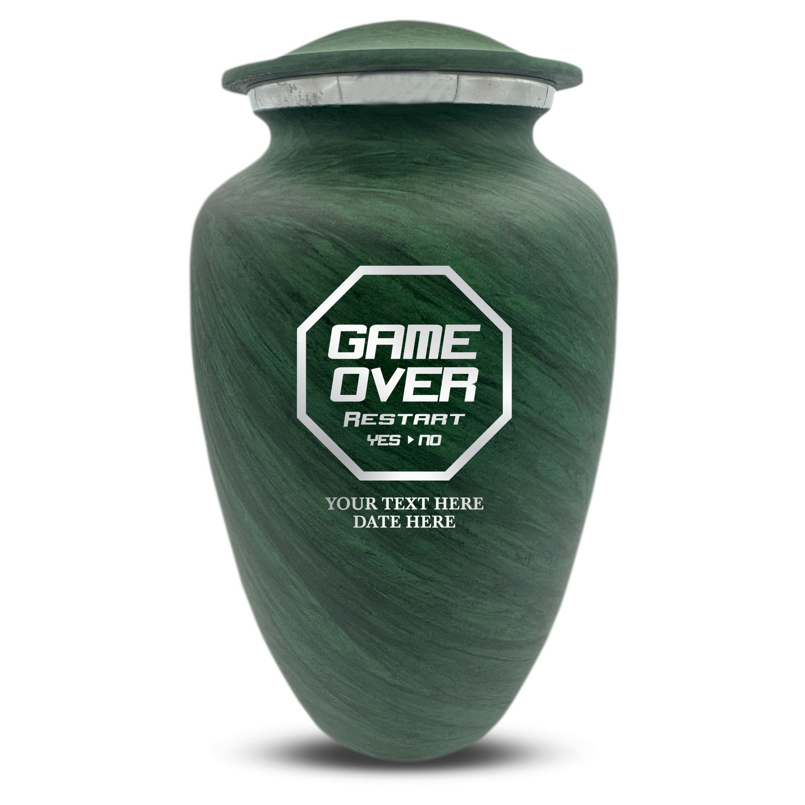 Custom Human Urns - Soft Whisper Collection - Funny Gaming Design - Distressed Finish - 200 Cubic Inch