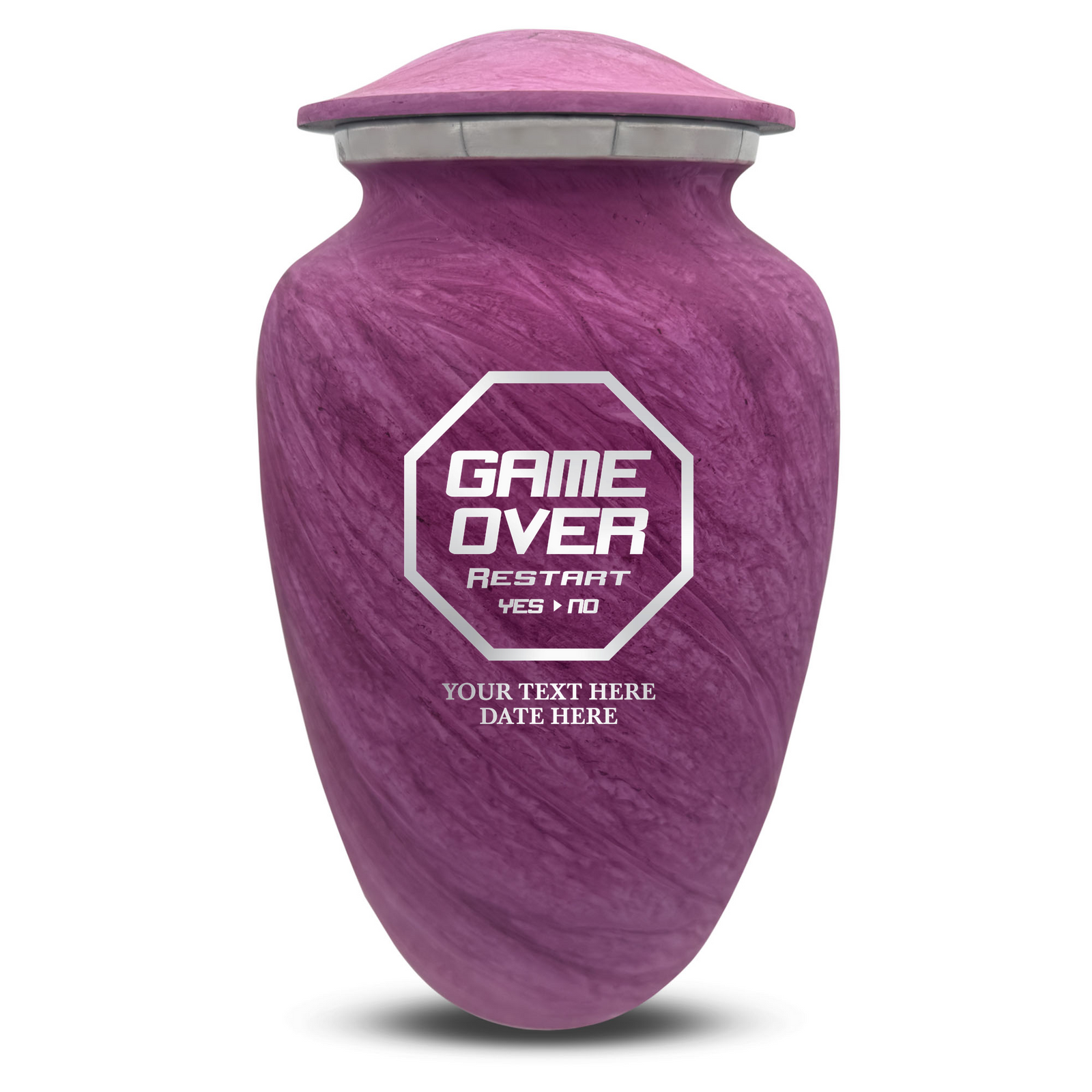 Custom Human Urns - Soft Whisper Collection - Funny Gaming Design - Distressed Finish - 200 Cubic Inch