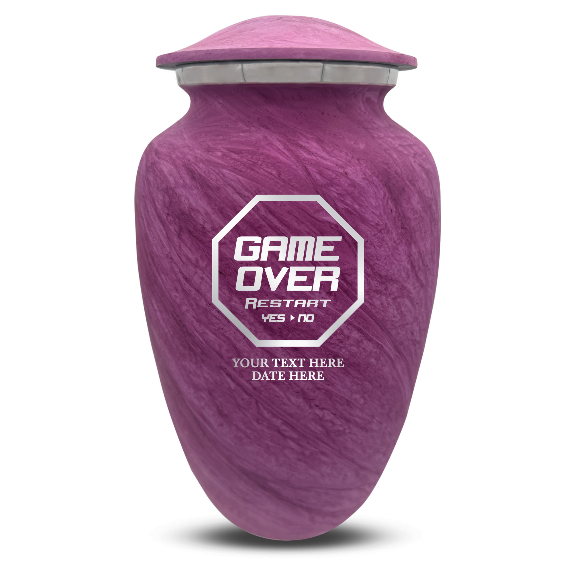 Custom Human Urns - Soft Whisper Collection - Funny Gaming Design - Distressed Finish - 200 Cubic Inch
