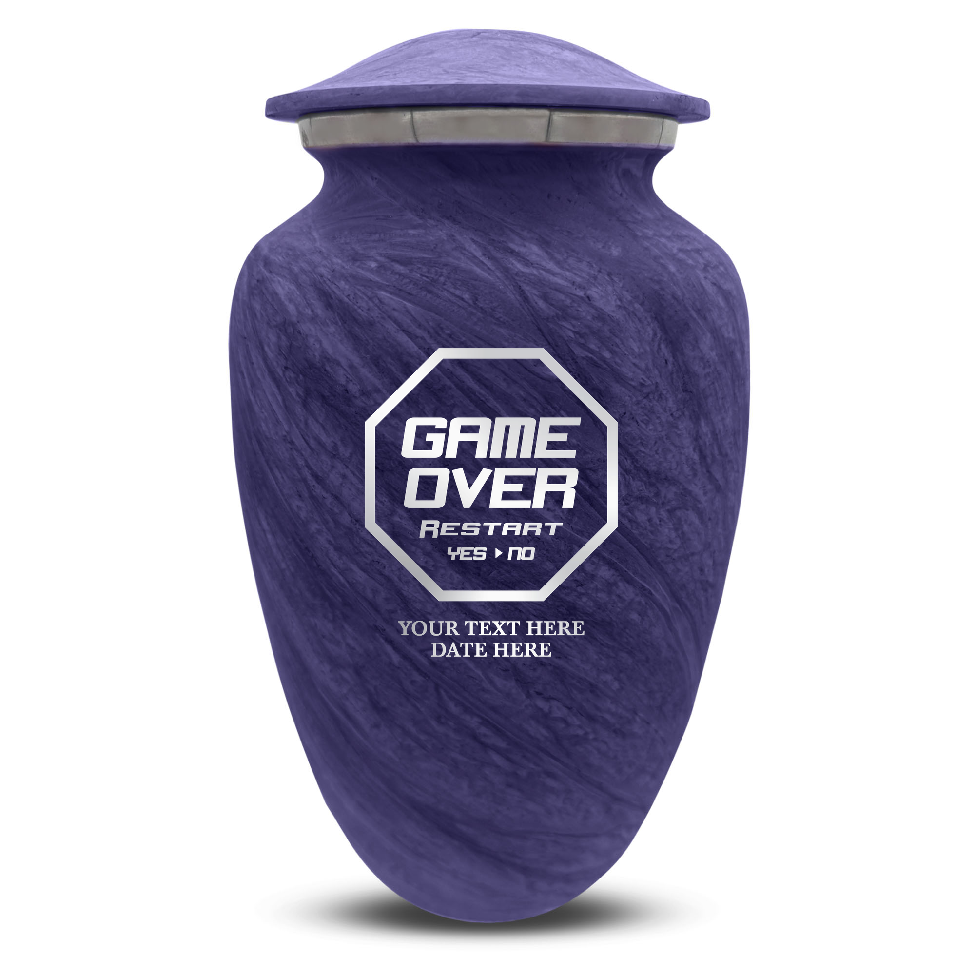 Custom Human Urns - Soft Whisper Collection - Funny Gaming Design - Distressed Finish - 200 Cubic Inch
