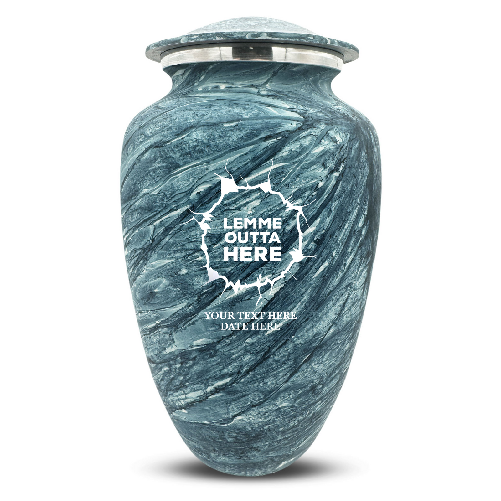 Custom Human Urns - Soft Whisper Collection - Just Funny Design - Distressed Finish - 200 Cubic Inch