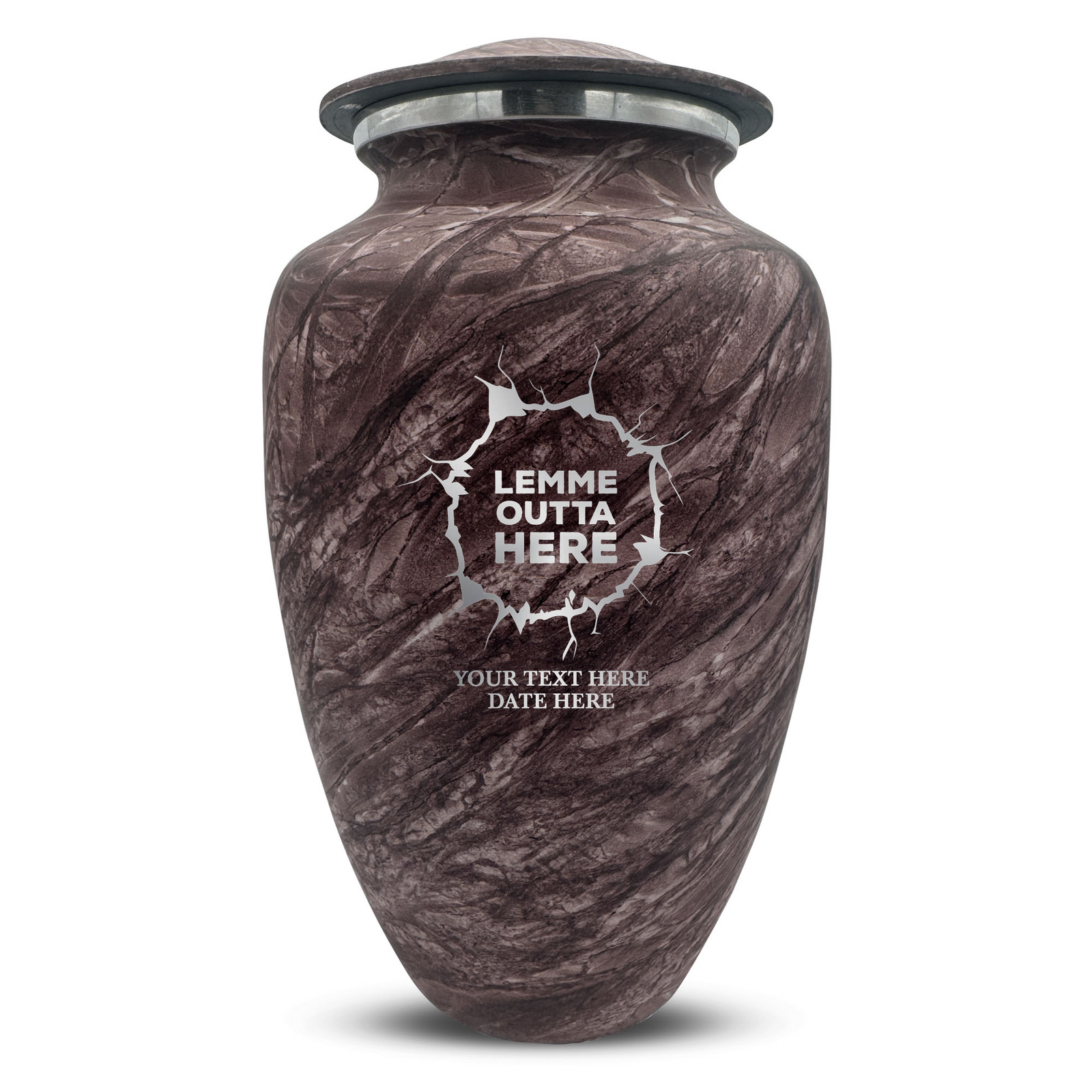 Custom Human Urns - Soft Whisper Collection - Just Funny Design - Distressed Finish - 200 Cubic Inch