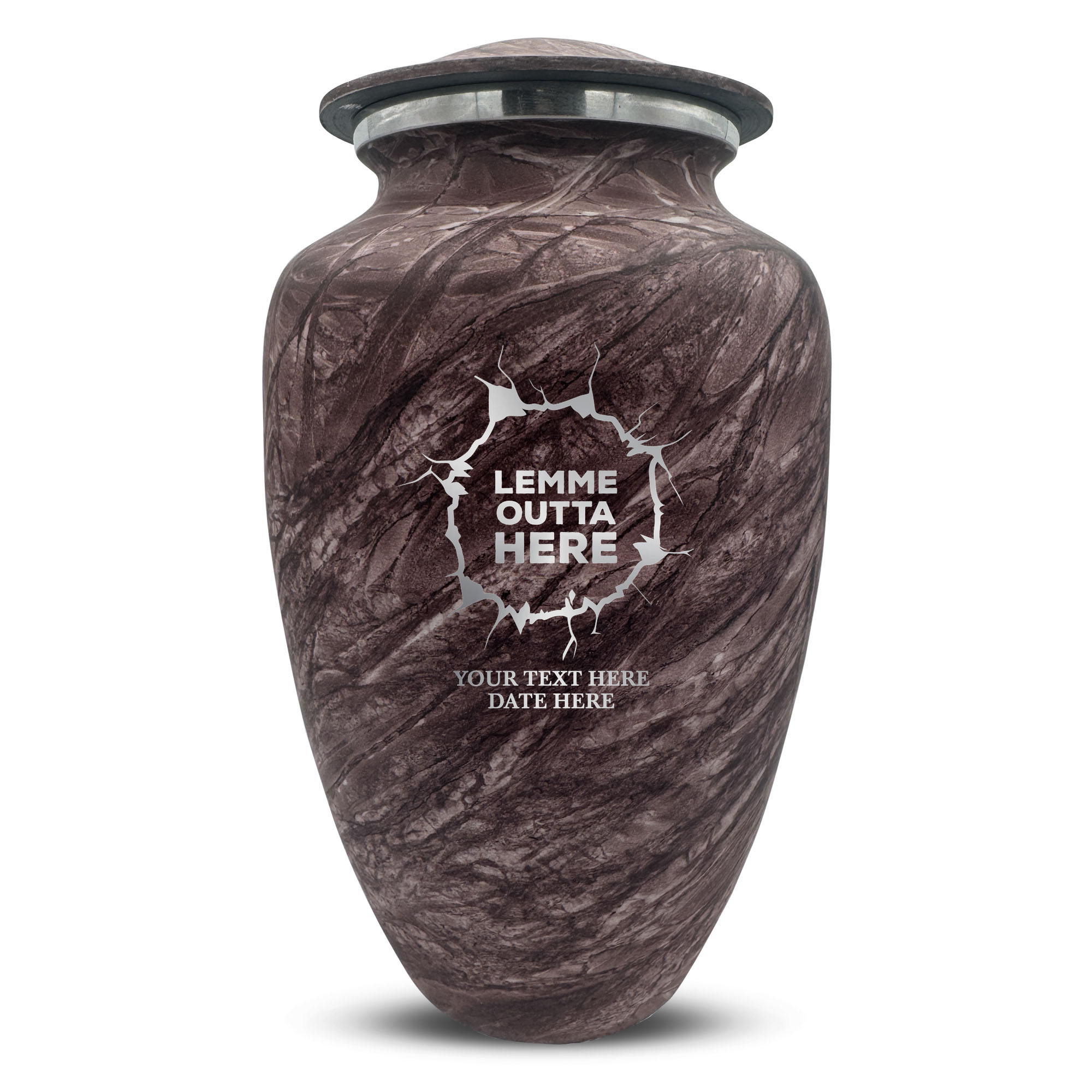 Custom Human Urns - Soft Whisper Collection - Just Funny Design - Distressed Finish - 200 Cubic Inch