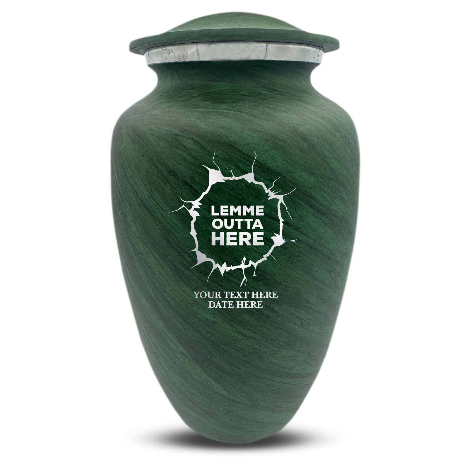 Custom Human Urns - Soft Whisper Collection - Just Funny Design - Distressed Finish - 200 Cubic Inch