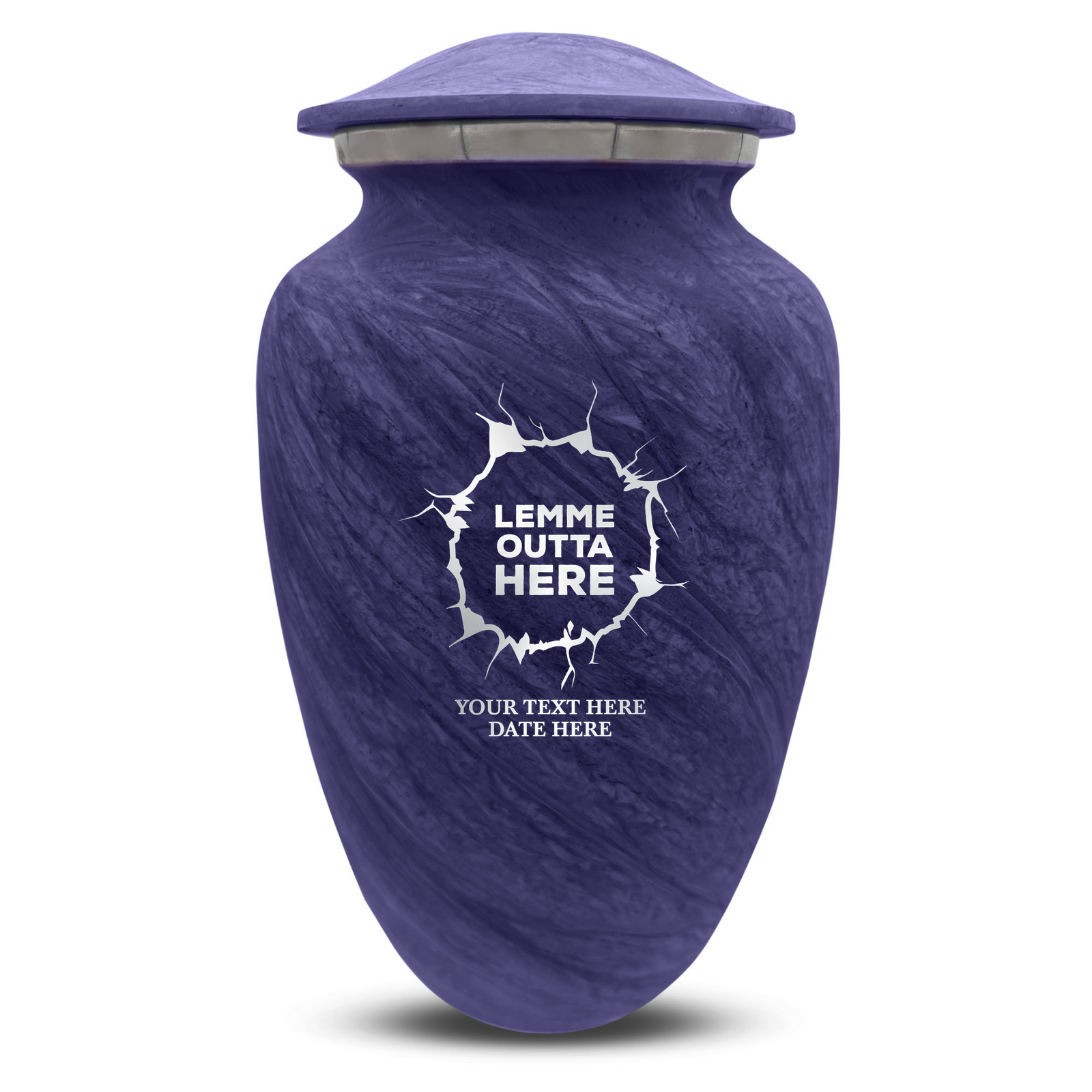 Custom Human Urns - Soft Whisper Collection - Just Funny Design - Distressed Finish - 200 Cubic Inch