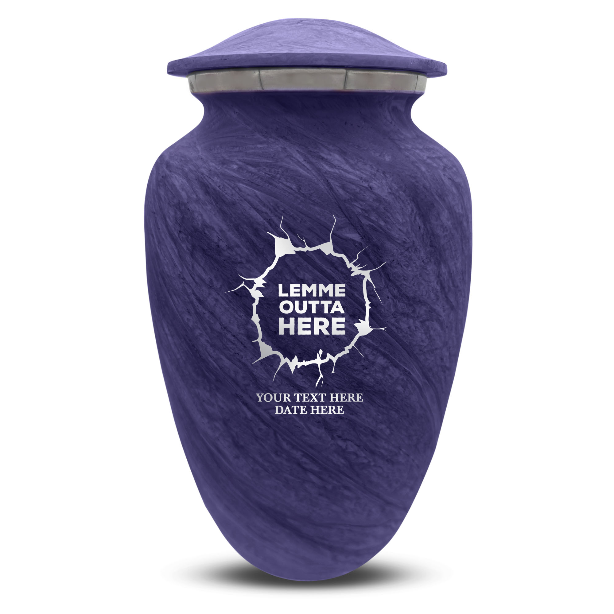 Custom Human Urns - Soft Whisper Collection - Just Funny Design - Distressed Finish - 200 Cubic Inch